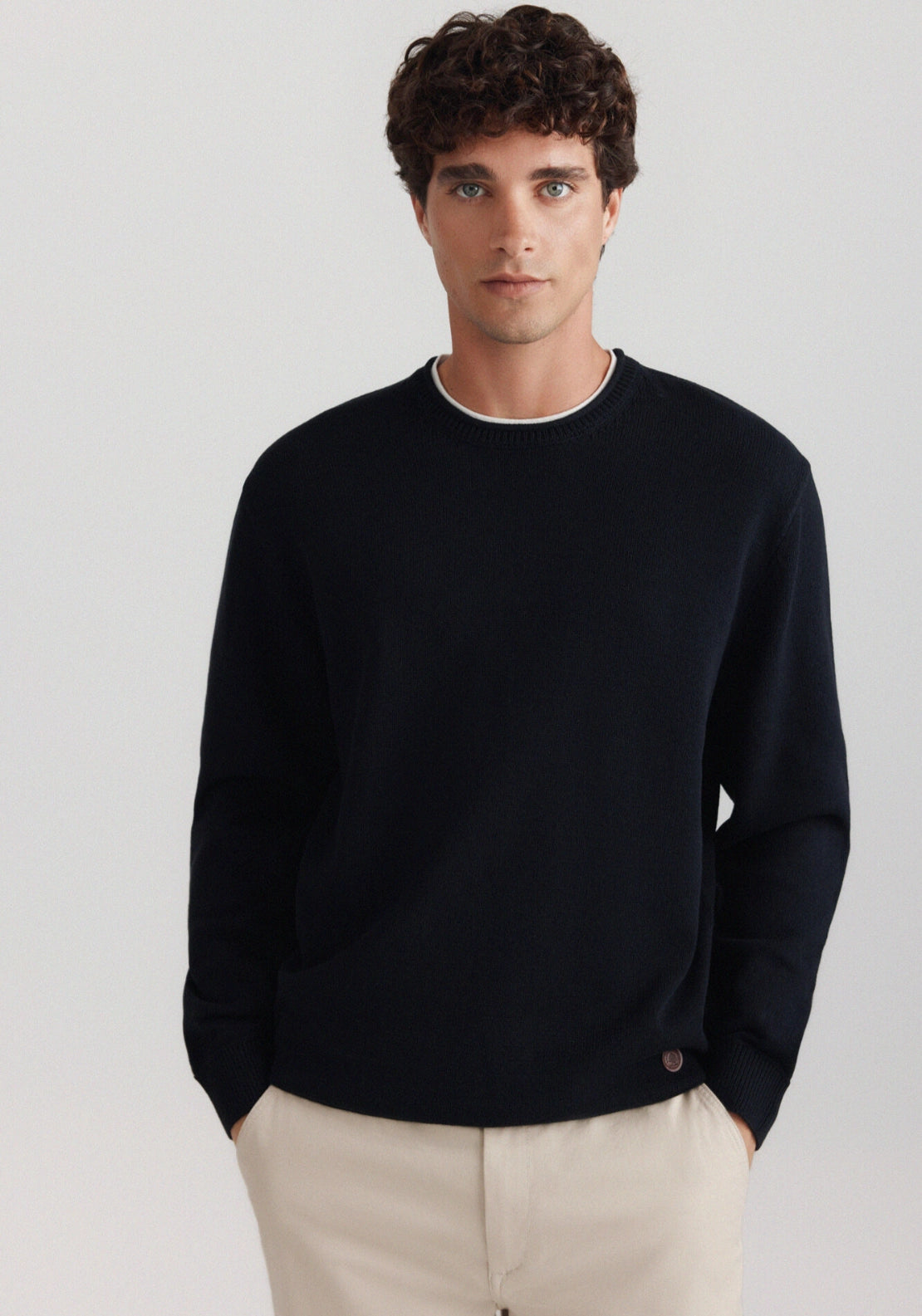Double Collar Knit - Navy