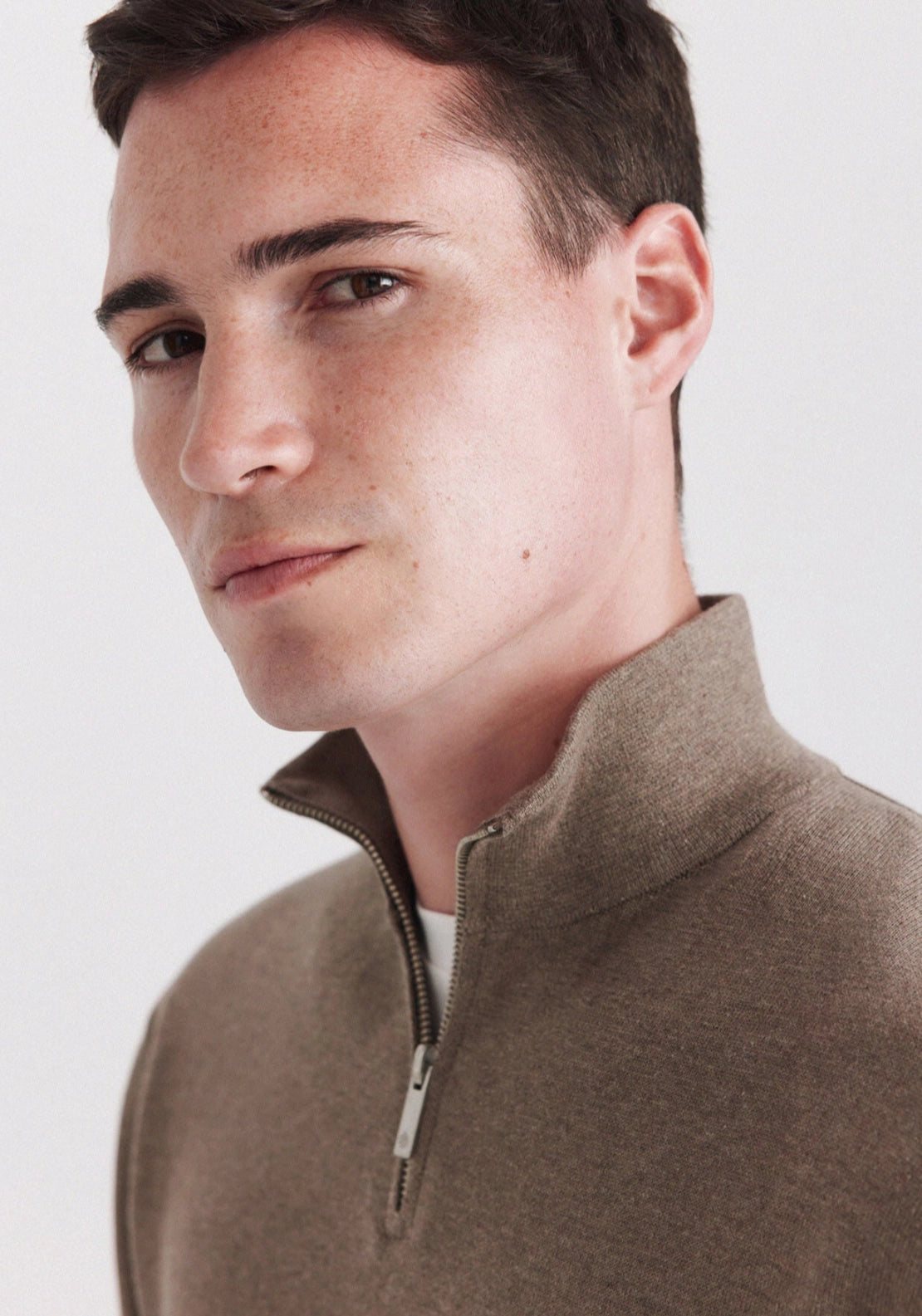 Half Zip Knit - Brown