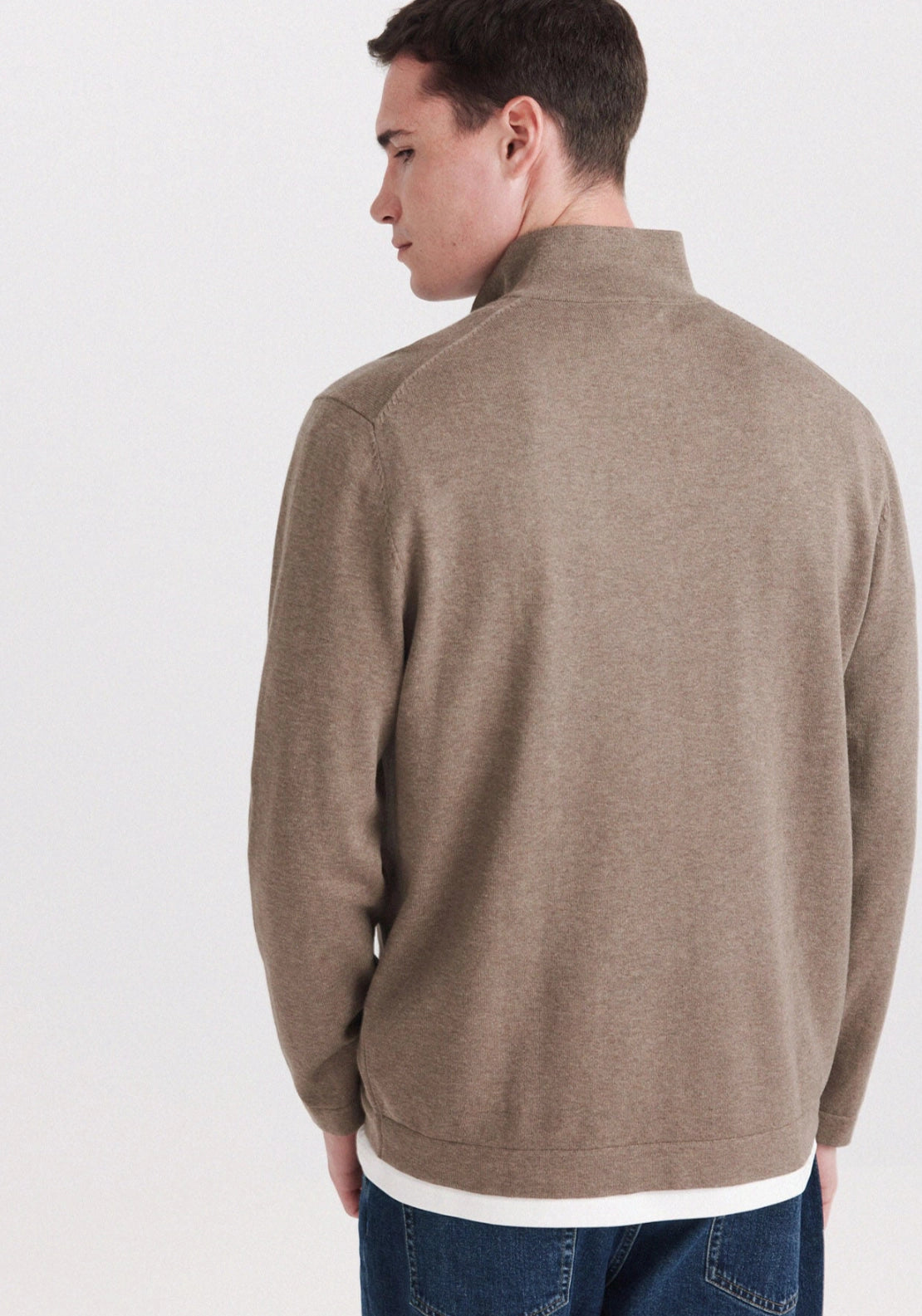 Half Zip Knit - Brown