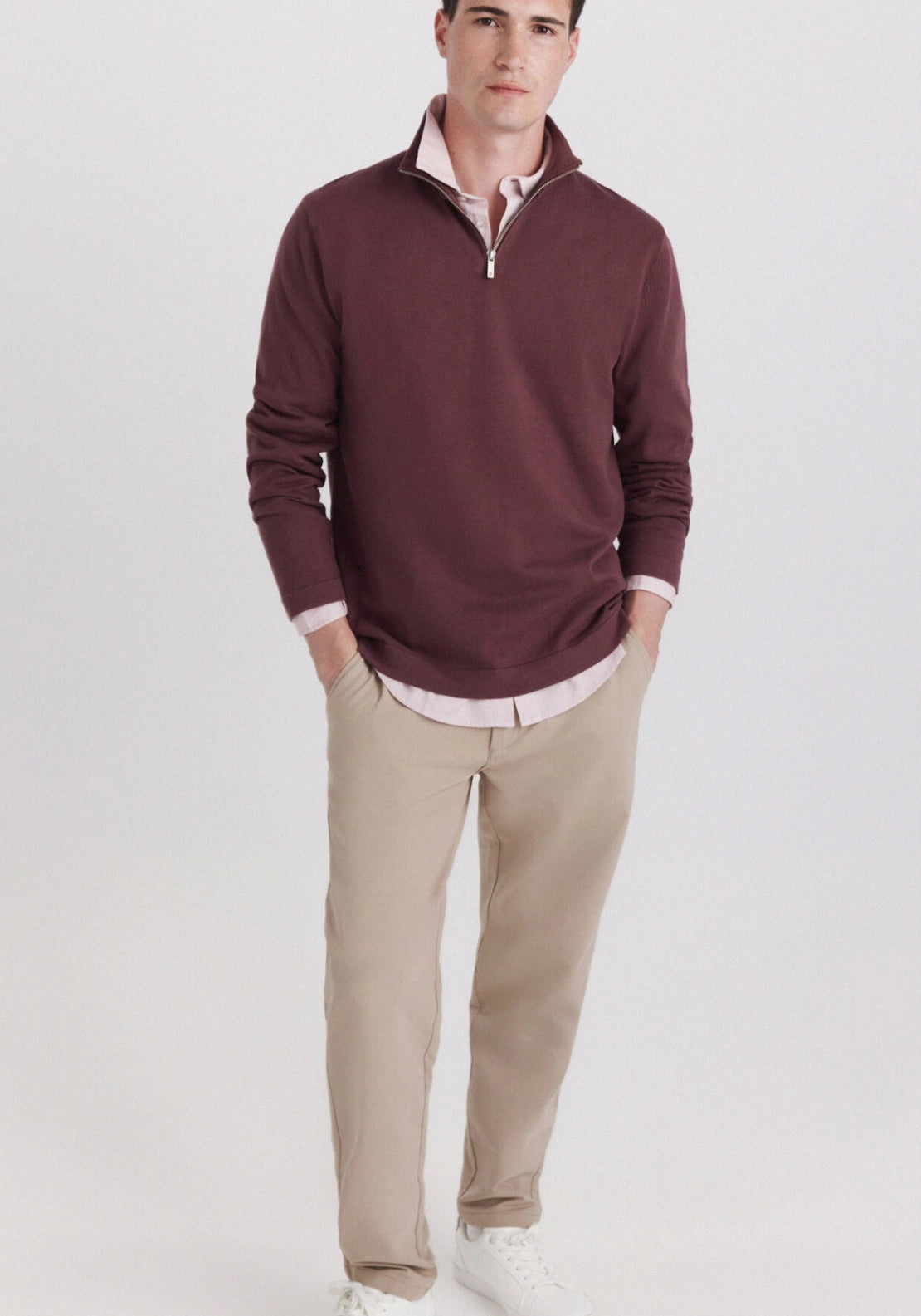 Half Zip Knit - Red
