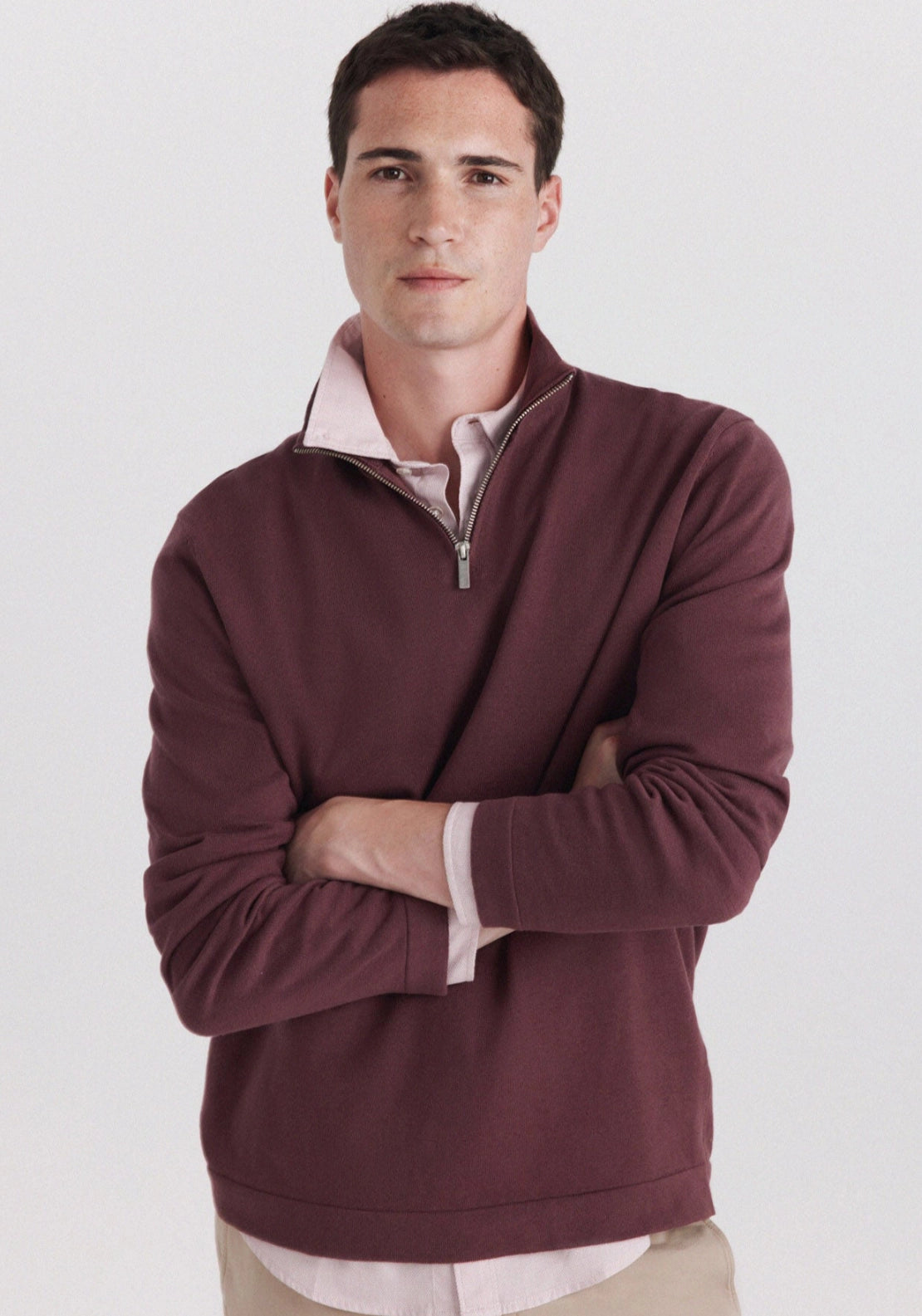 Half Zip Knit - Red