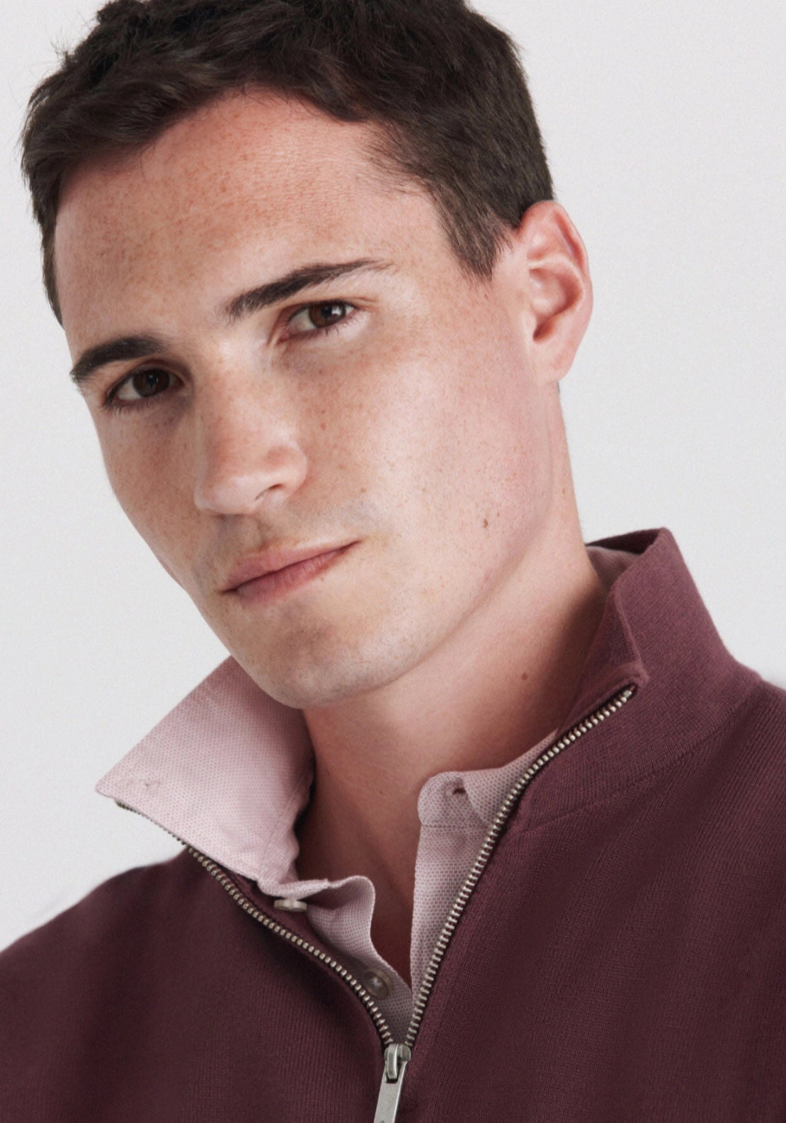 Half Zip Knit - Red
