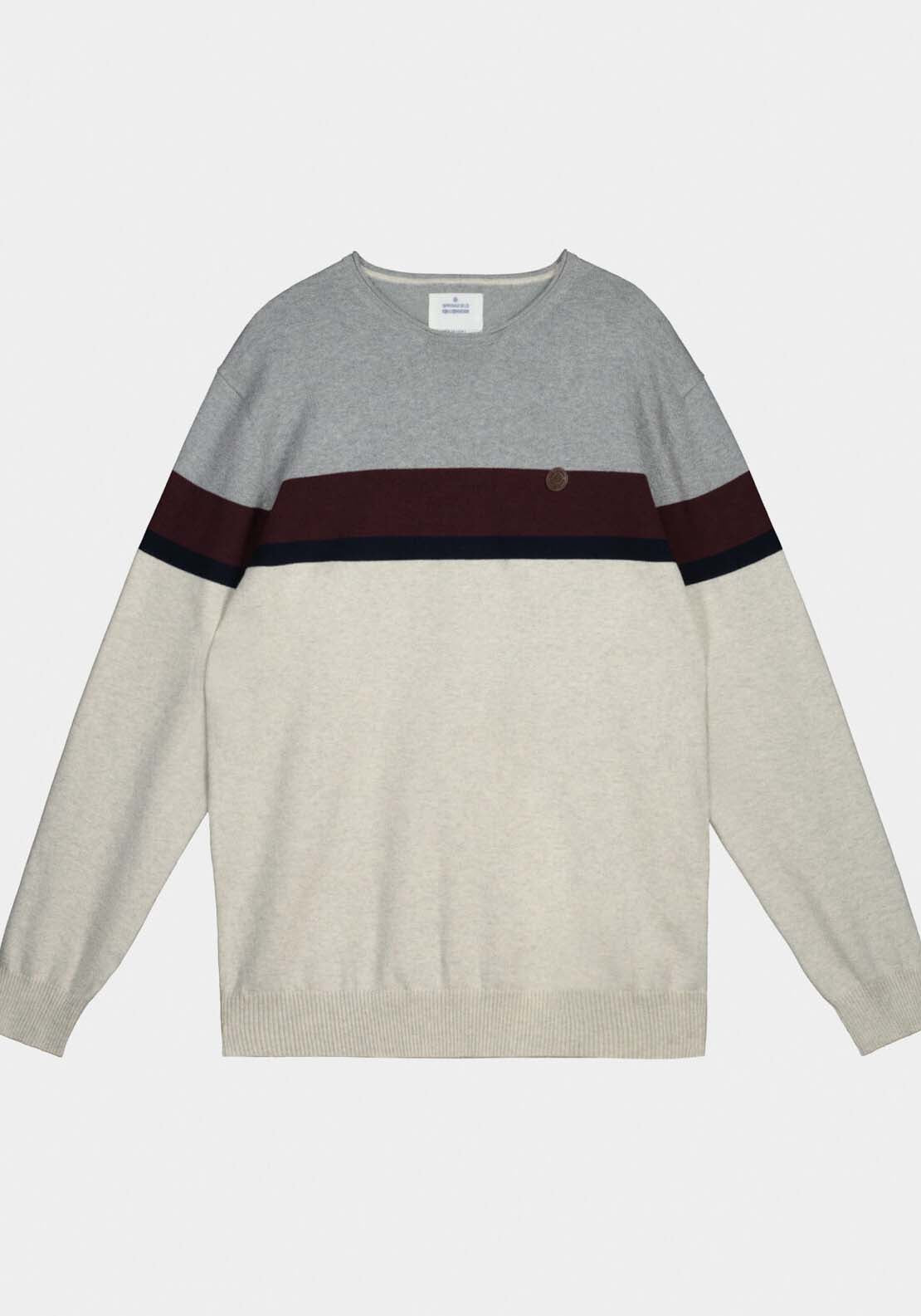 Springfield Placement stripes jumper - Grey / Silver 1 Shaws Department Stores