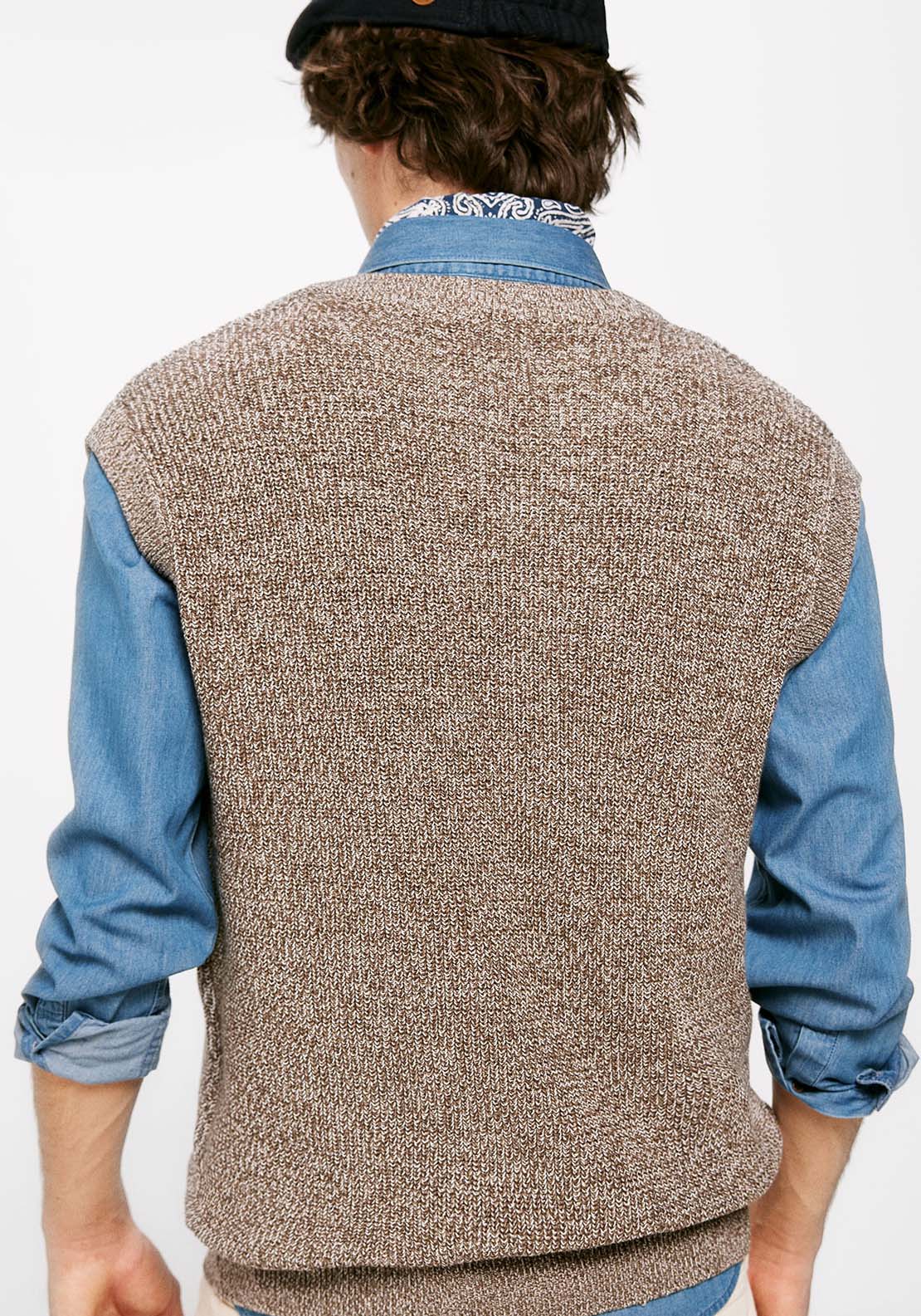 Springfield Short Sleeve Plain Cotton Knit - Brown 2 Shaws Department Stores