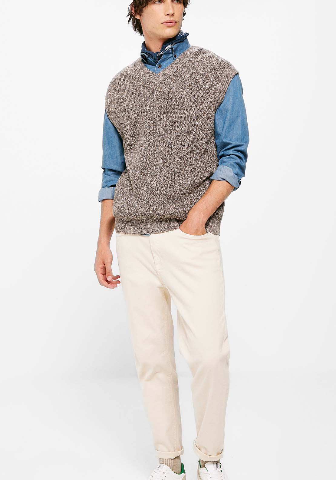 Springfield Short Sleeve Plain Cotton Knit - Brown 4 Shaws Department Stores