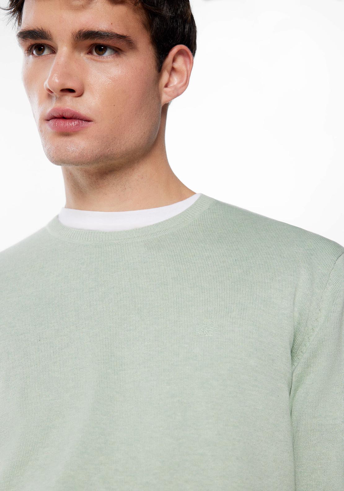 Springfield Essential jumper with elbow patches - Green 3 Shaws Department Stores