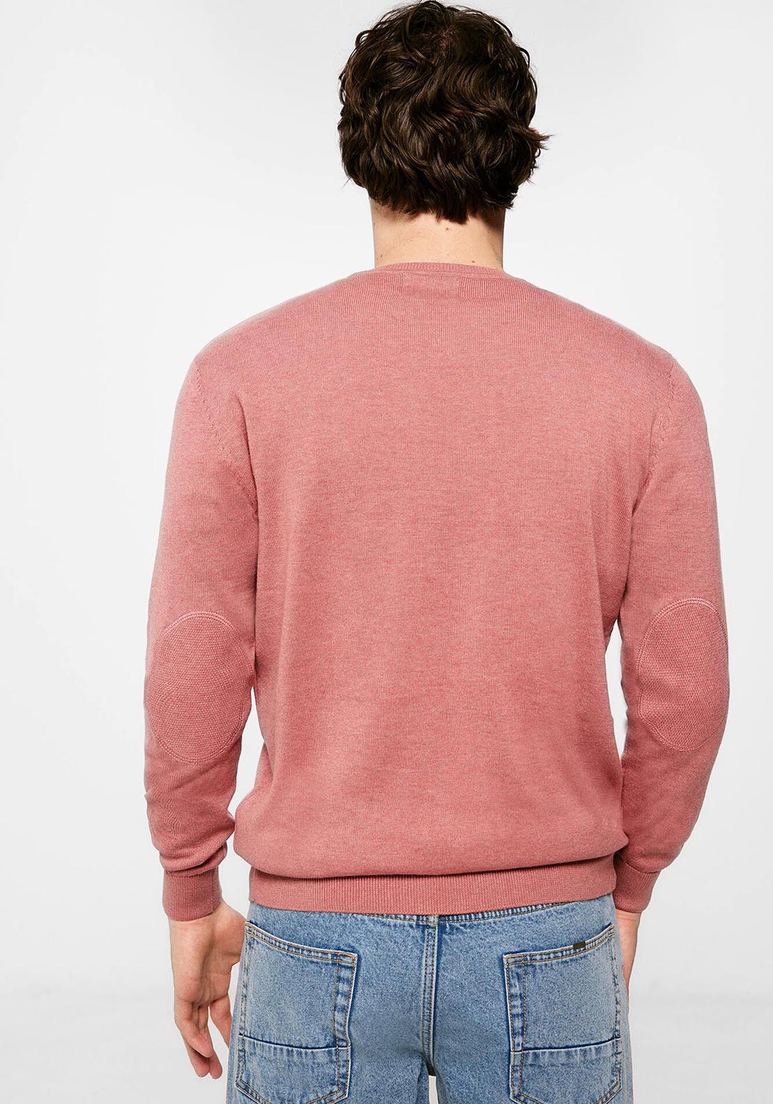Springfield Essential jumper with elbow patches - Pink 3 Shaws Department Stores