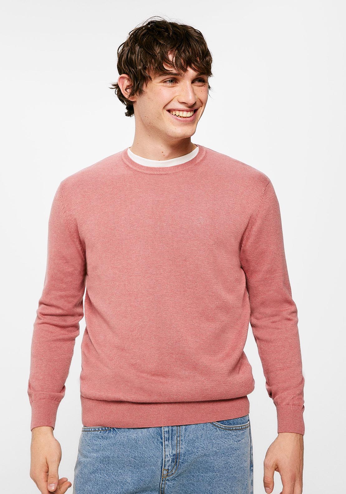 Springfield Essential jumper with elbow patches - Pink 2 Shaws Department Stores