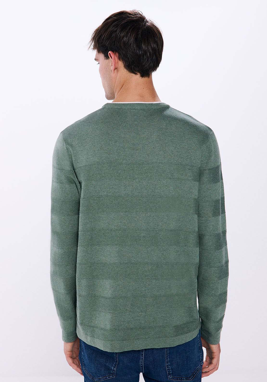 Springfield Double collar jumper - Green 2 Shaws Department Stores