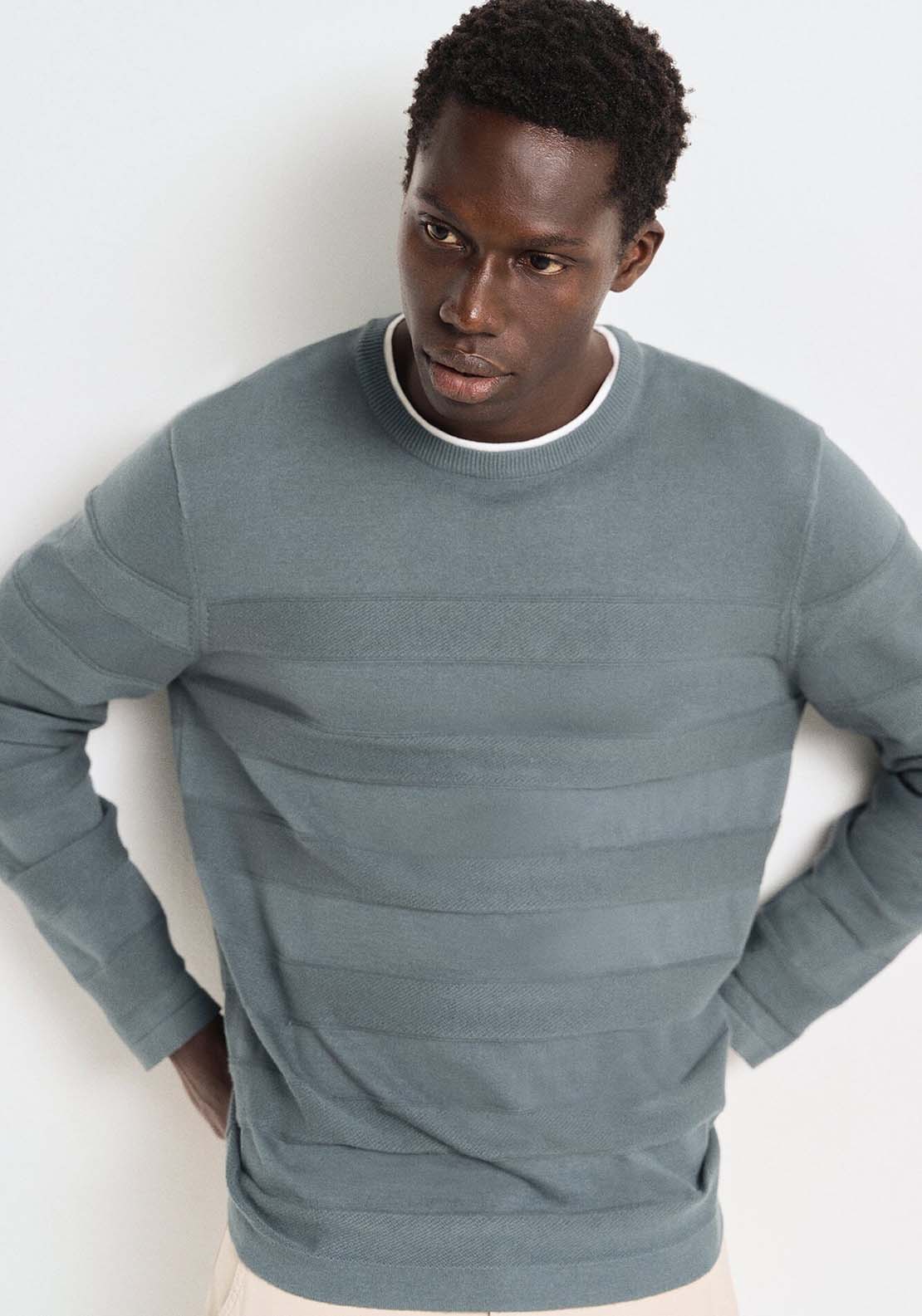 Springfield Double collar jumper - Blue 1 Shaws Department Stores