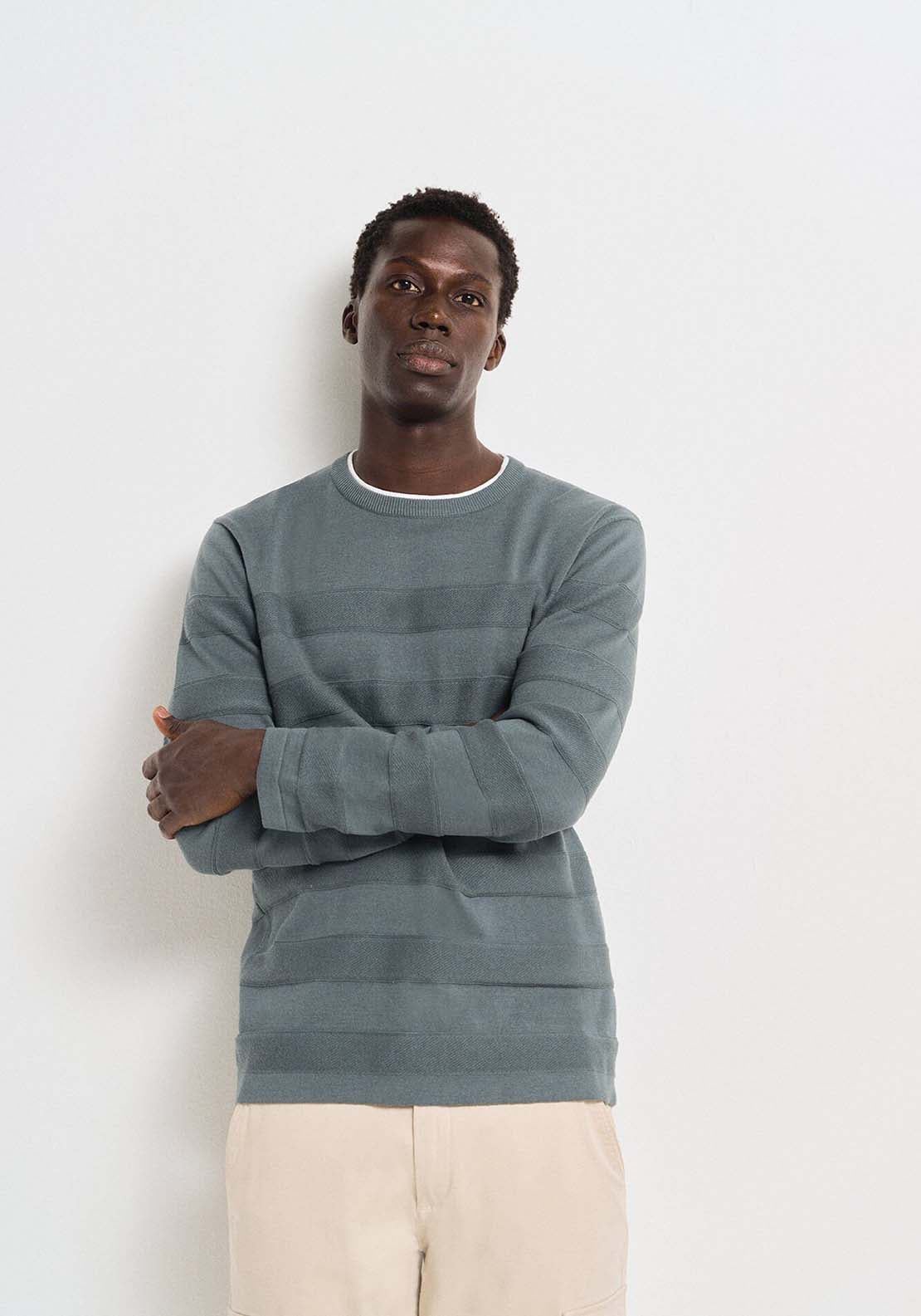 Springfield Double collar jumper - Blue 5 Shaws Department Stores