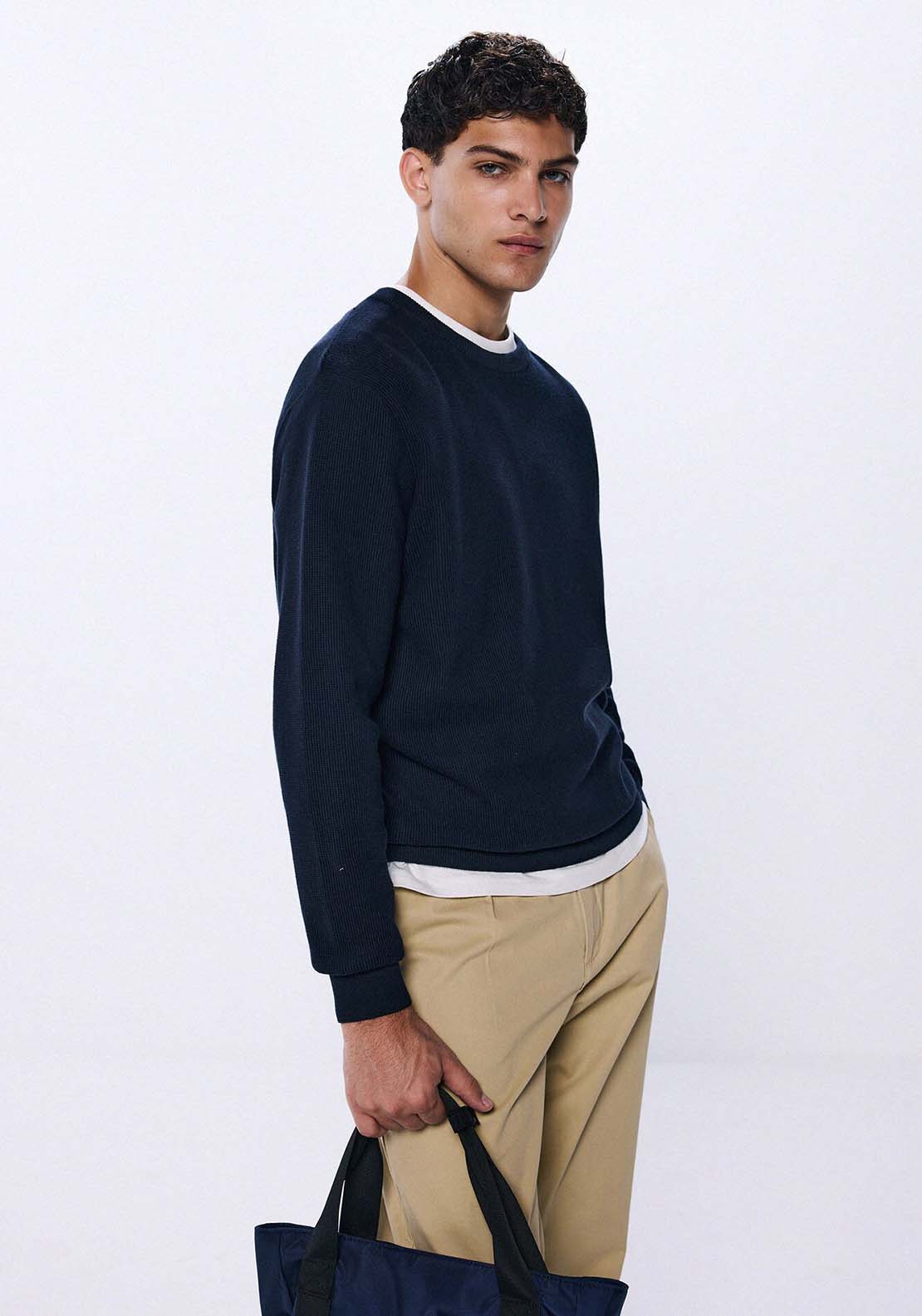 Springfield Round Neck Jumper - Navy 4 Shaws Department Stores