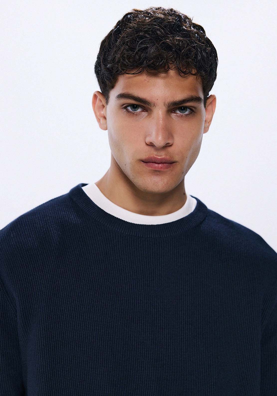 Springfield Round Neck Jumper - Navy 3 Shaws Department Stores