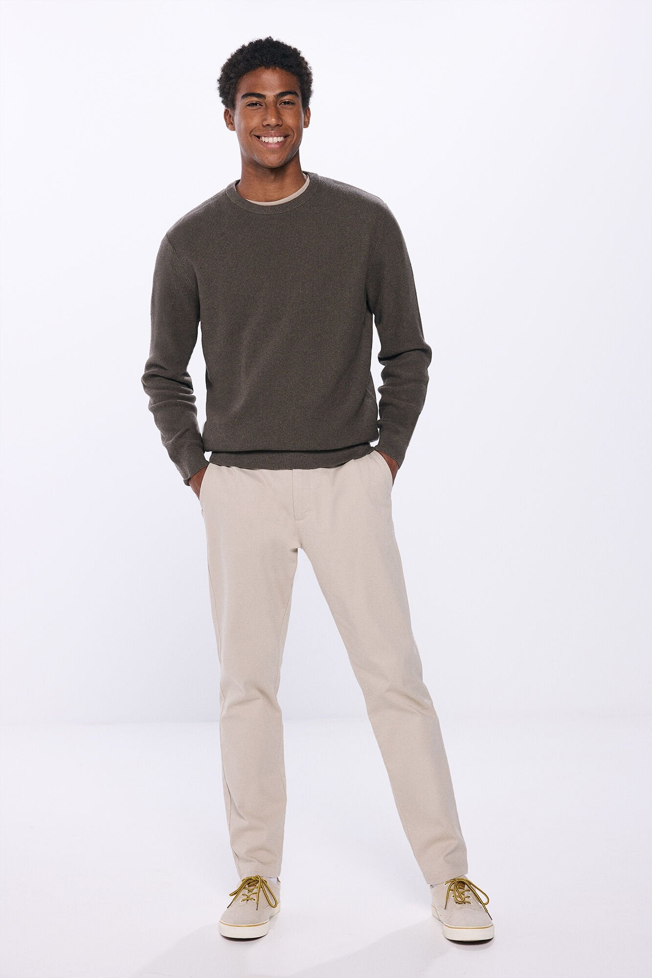 Springfield Textured Jumper - Tan 3 Shaws Department Stores