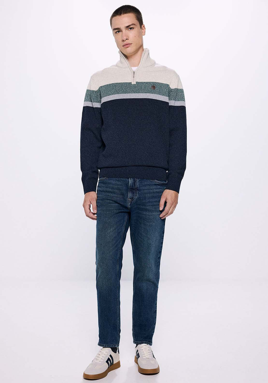 Springfield Long Sleeve Sweater - Navy 2 Shaws Department Stores