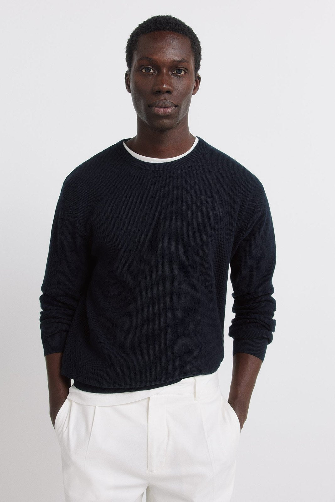 Basic Structured Knit - Navy