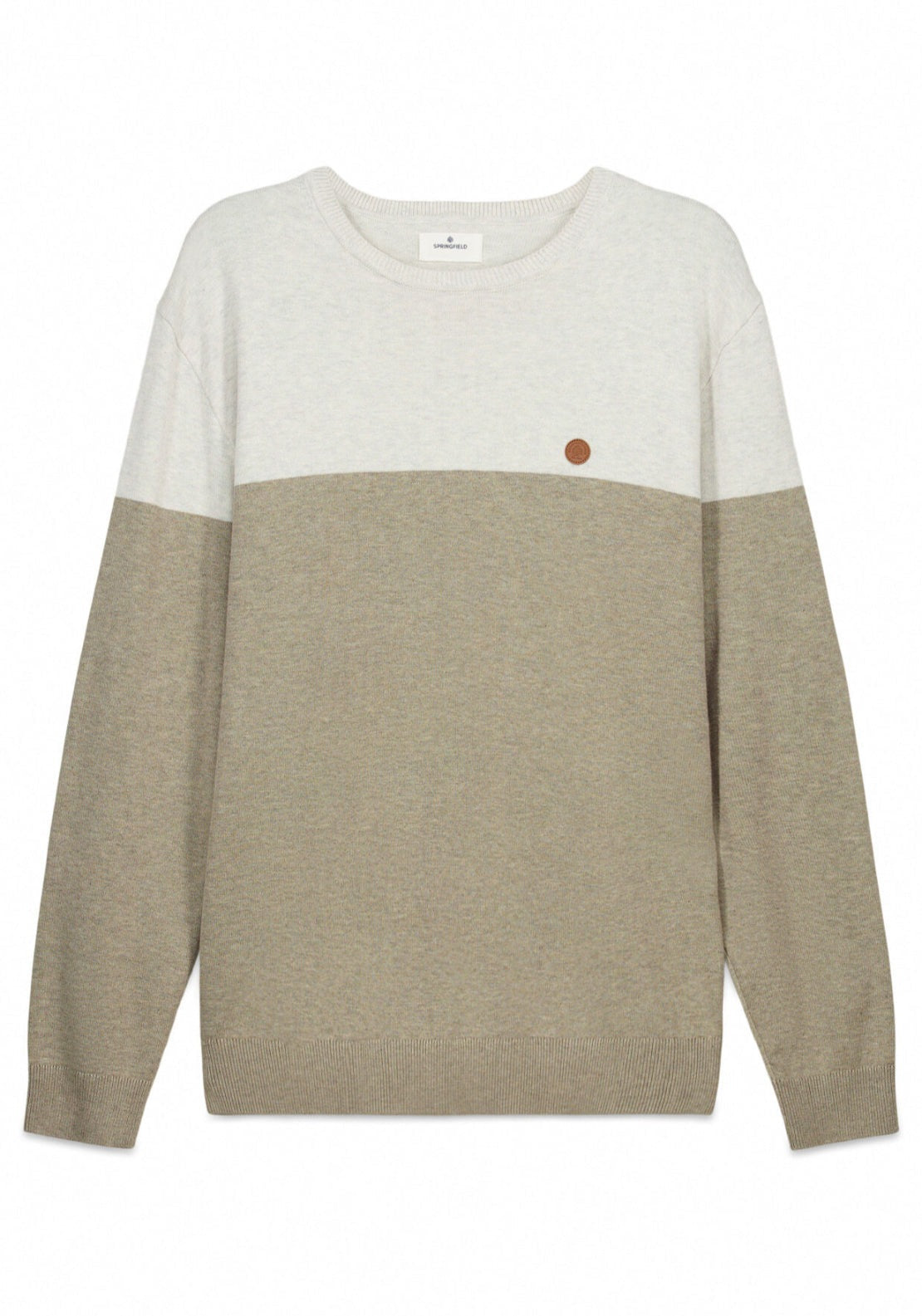 Colour Block Basic Jumper - Beige