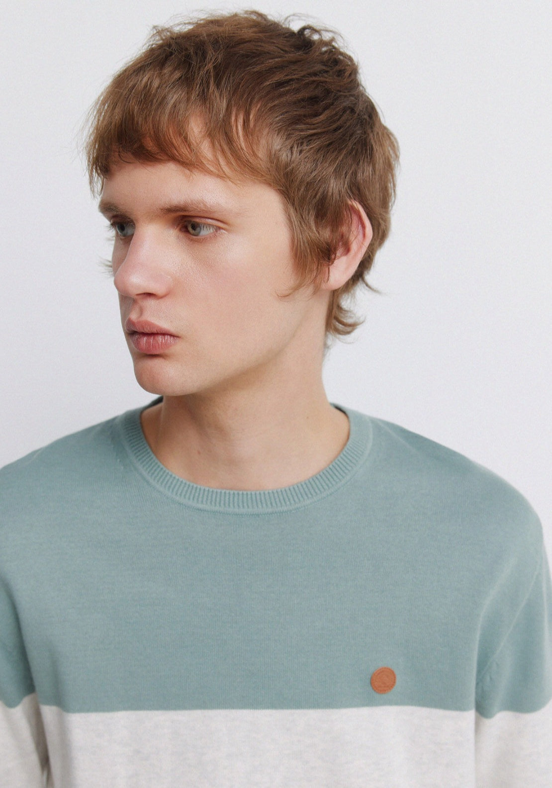 Colour Block Basic Jumper - Grey / Silver