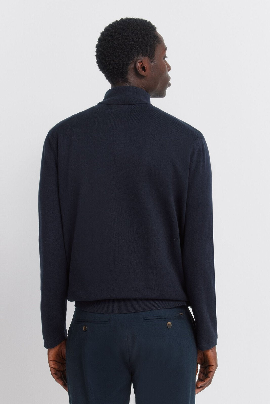 Basic 1/4 Zip Knit - Blue