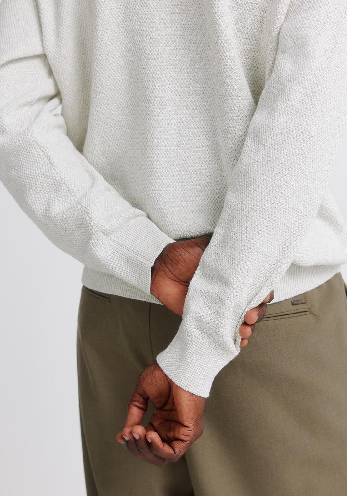 Double Knit Crew Neck Jumper - Grey / Silver