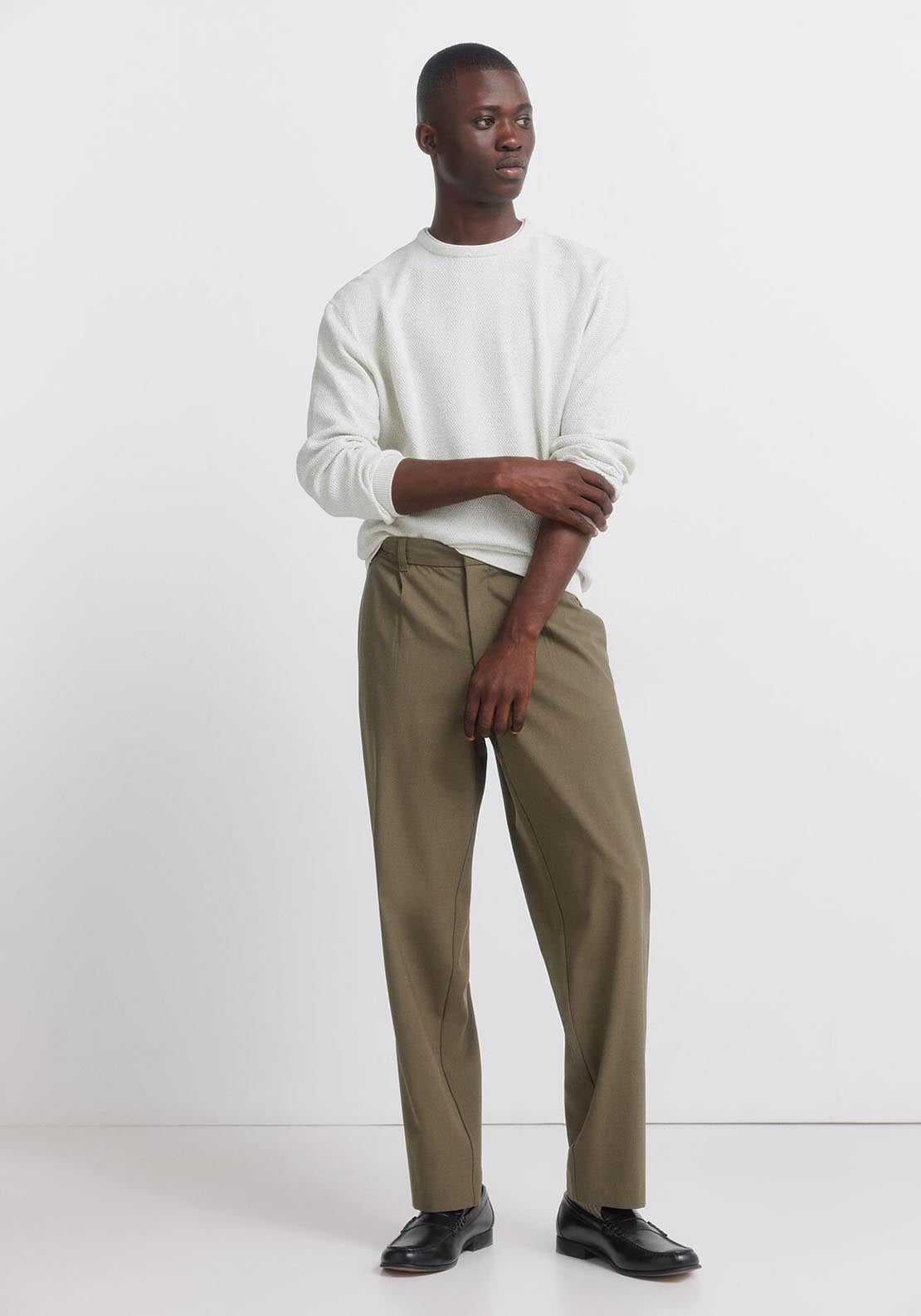 Double Knit Crew Neck Jumper - Grey / Silver