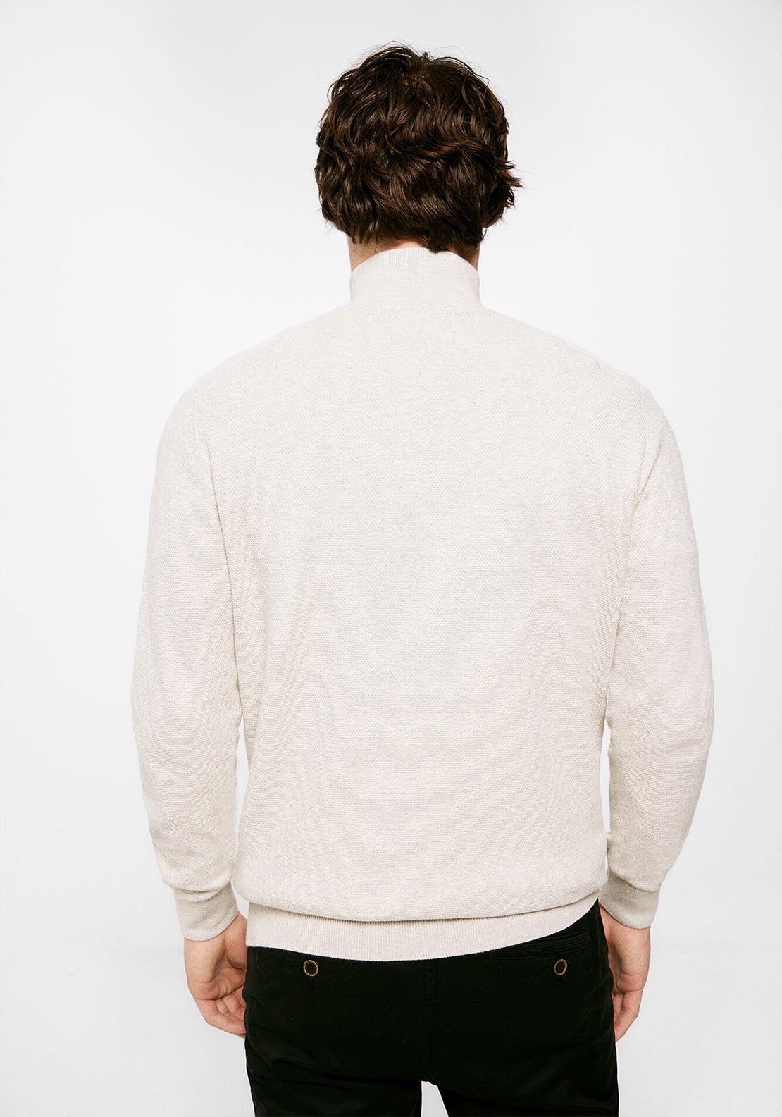 Springfield Structured jumper with zipped collar - Grey / Silver 3 Shaws Department Stores
