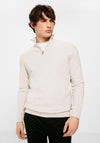 Structured jumper with zipped collar - Grey / Silver