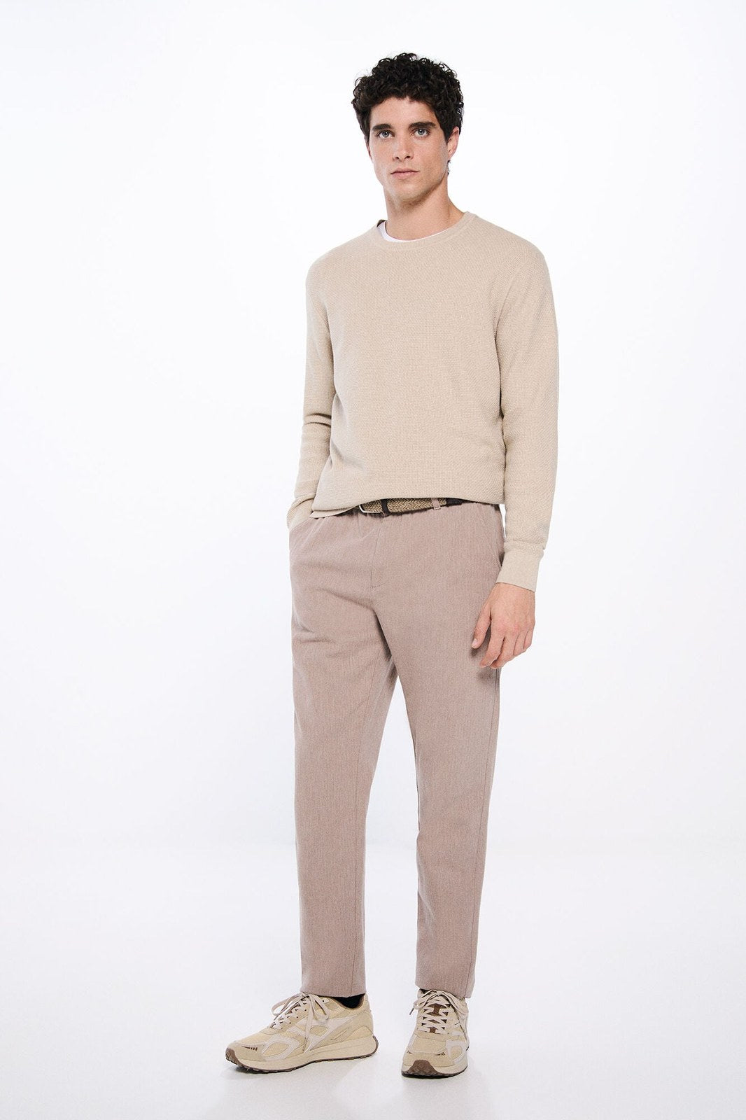 Springfield Textured jumper - Sand 3 Shaws Department Stores