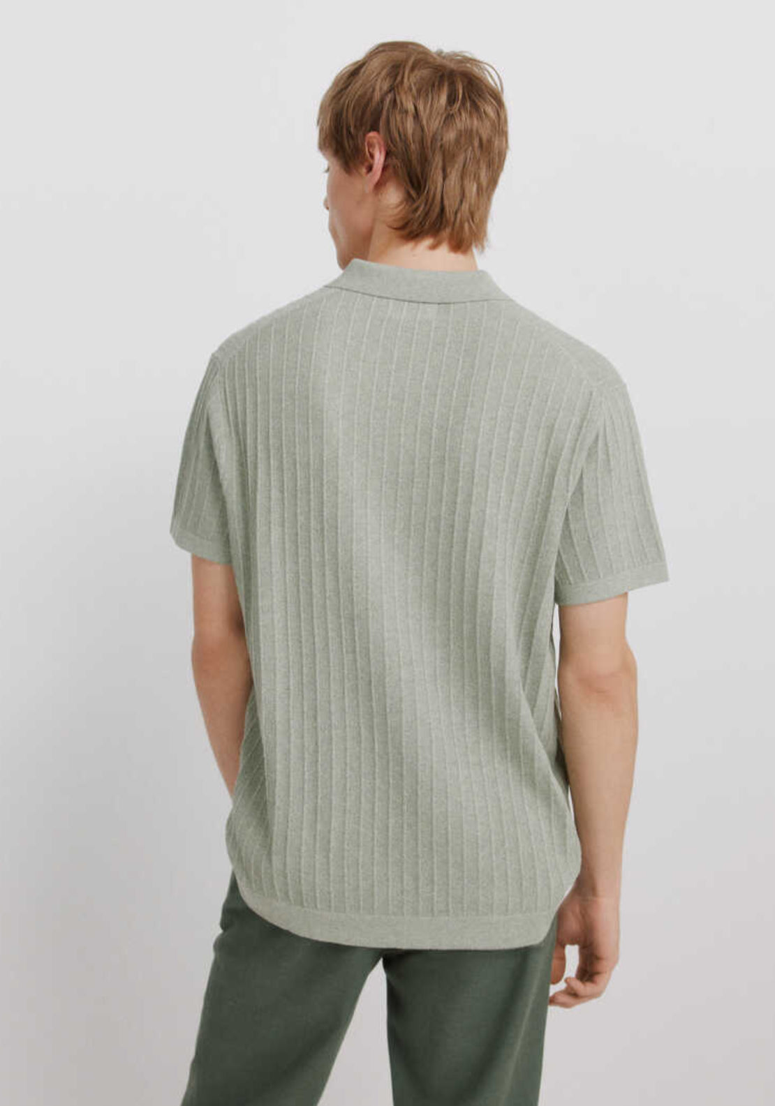 Basic Structured Polo Shirt - Green