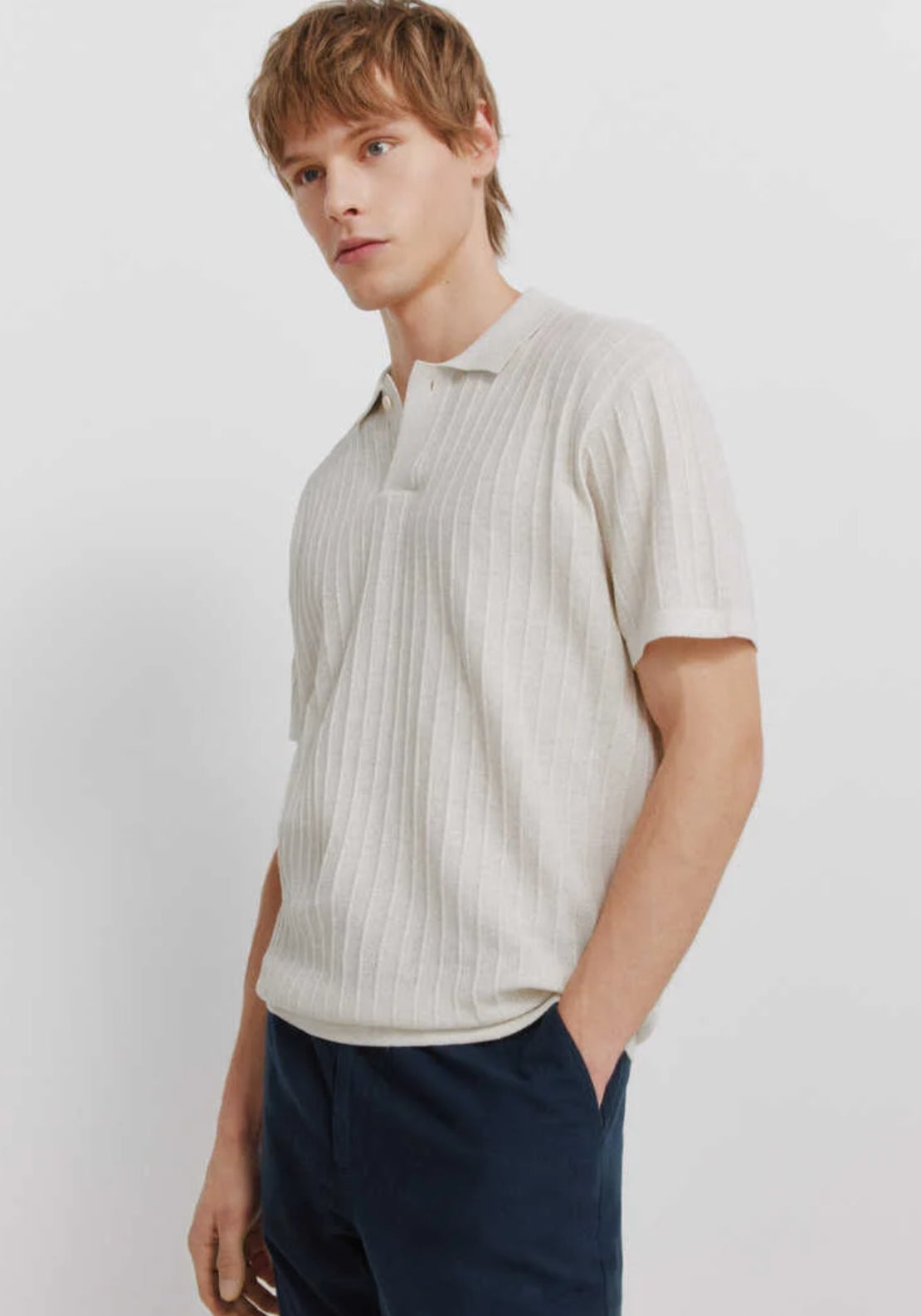 Basic Structured Polo Shirt - Grey / Silver