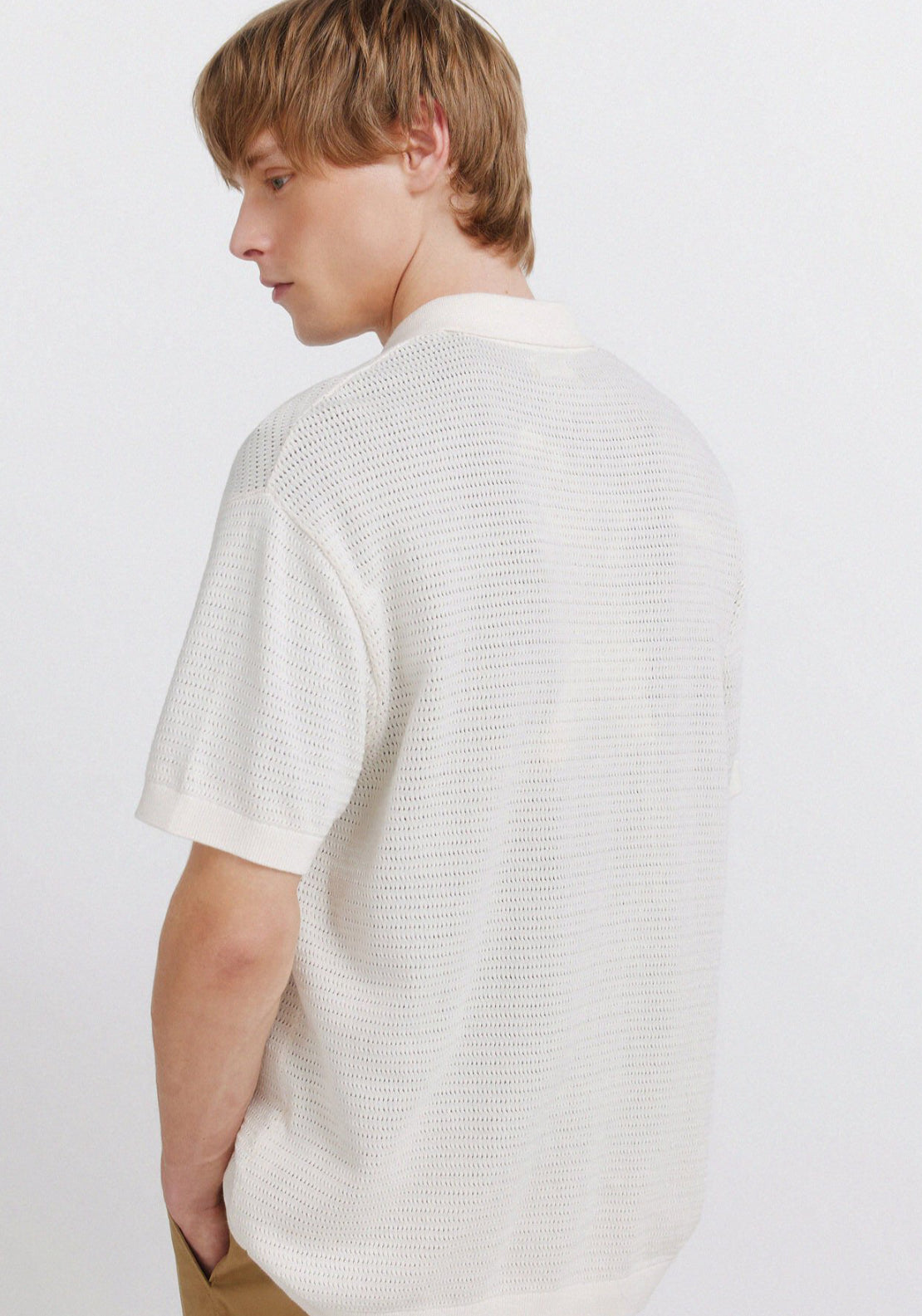 Link Structure Cardigan - White