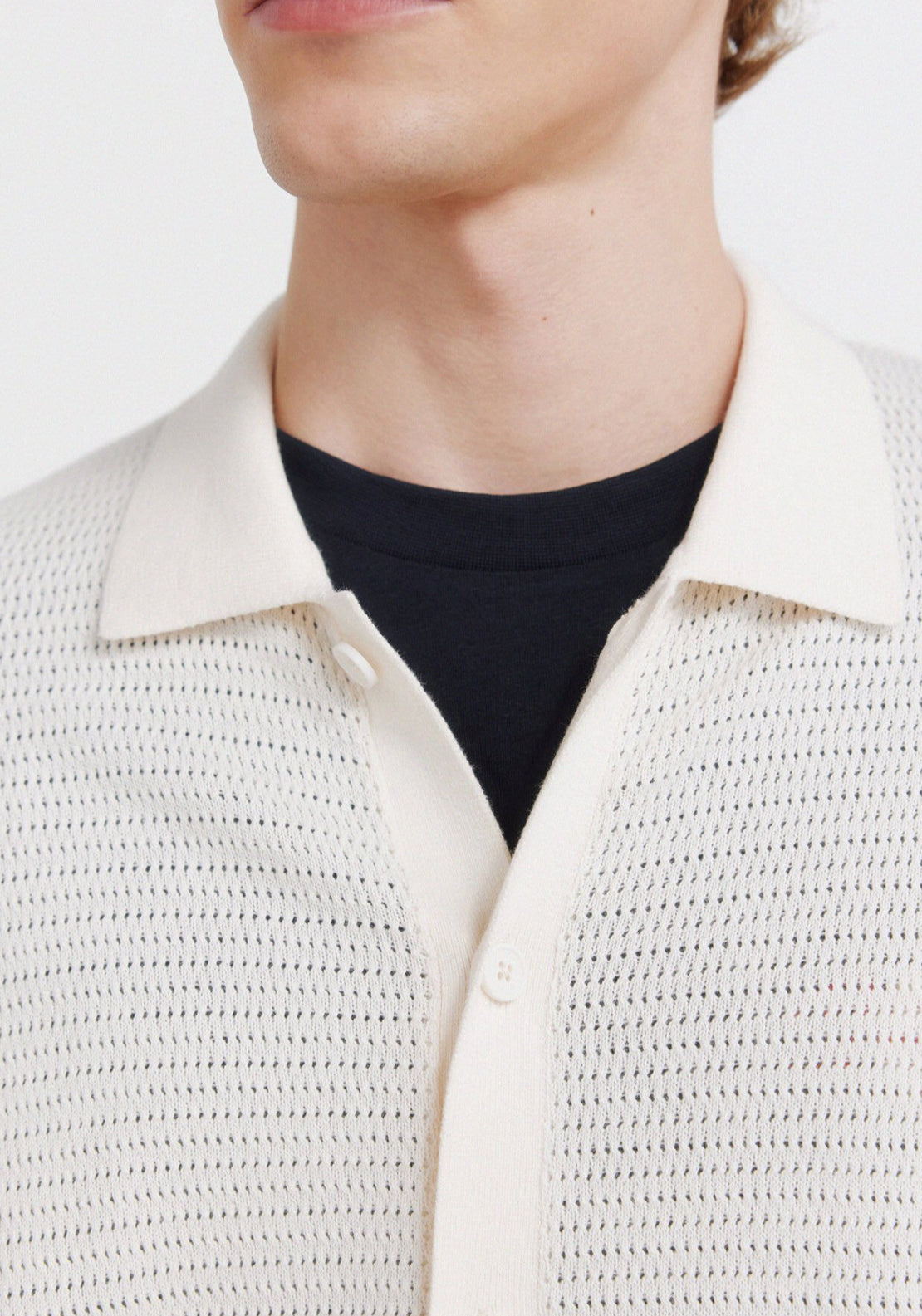 Link Structure Cardigan - White