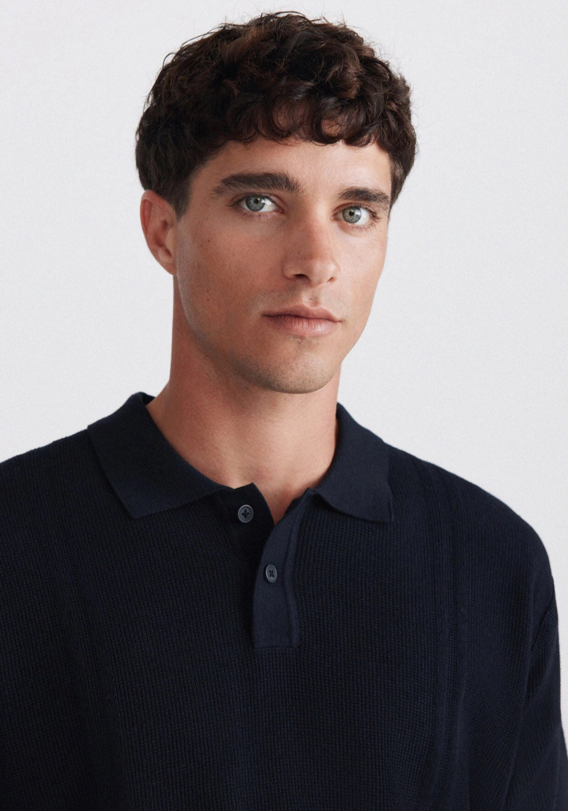 Basic Knit Polo - Navy