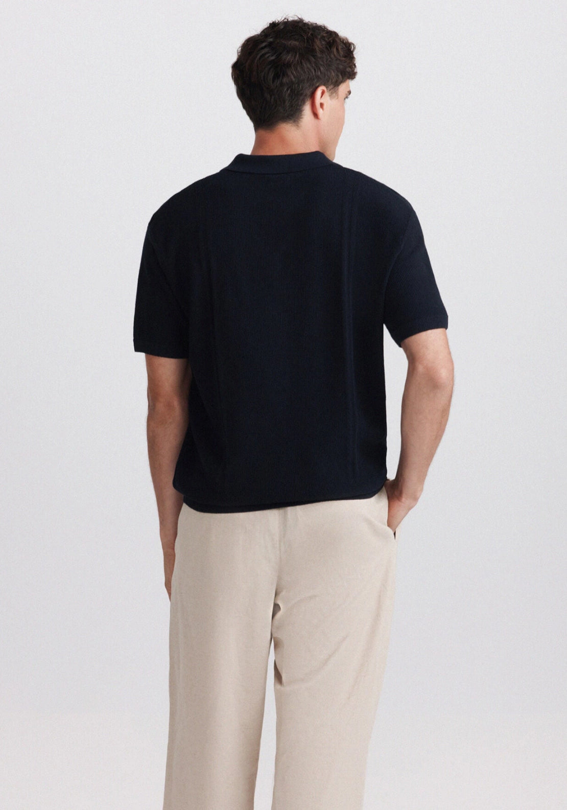 Basic Knit Polo - Navy