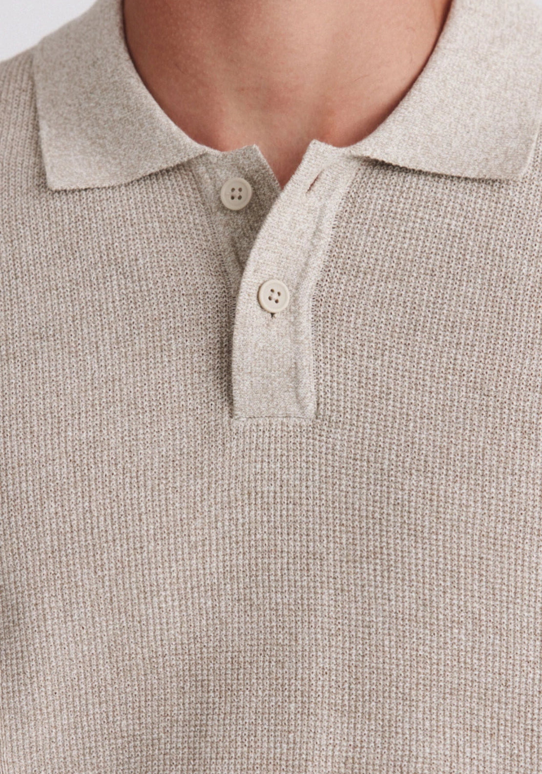 Basic Knit Polo - Beige