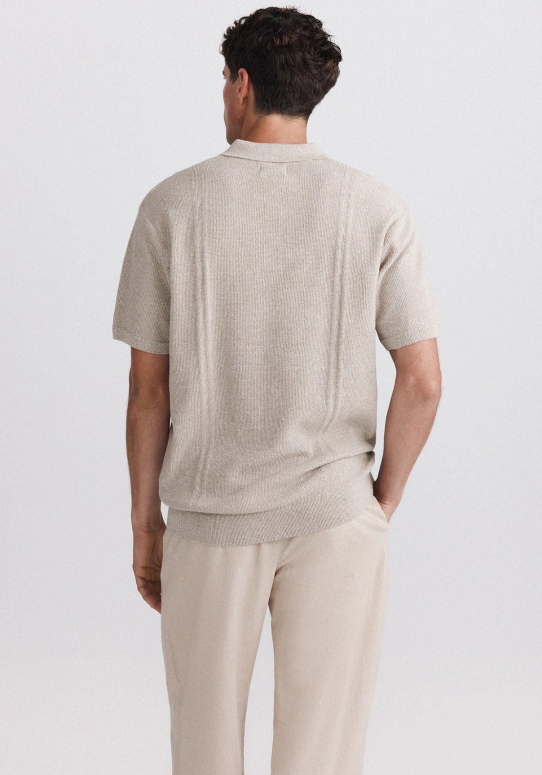 Basic Knit Polo - Beige
