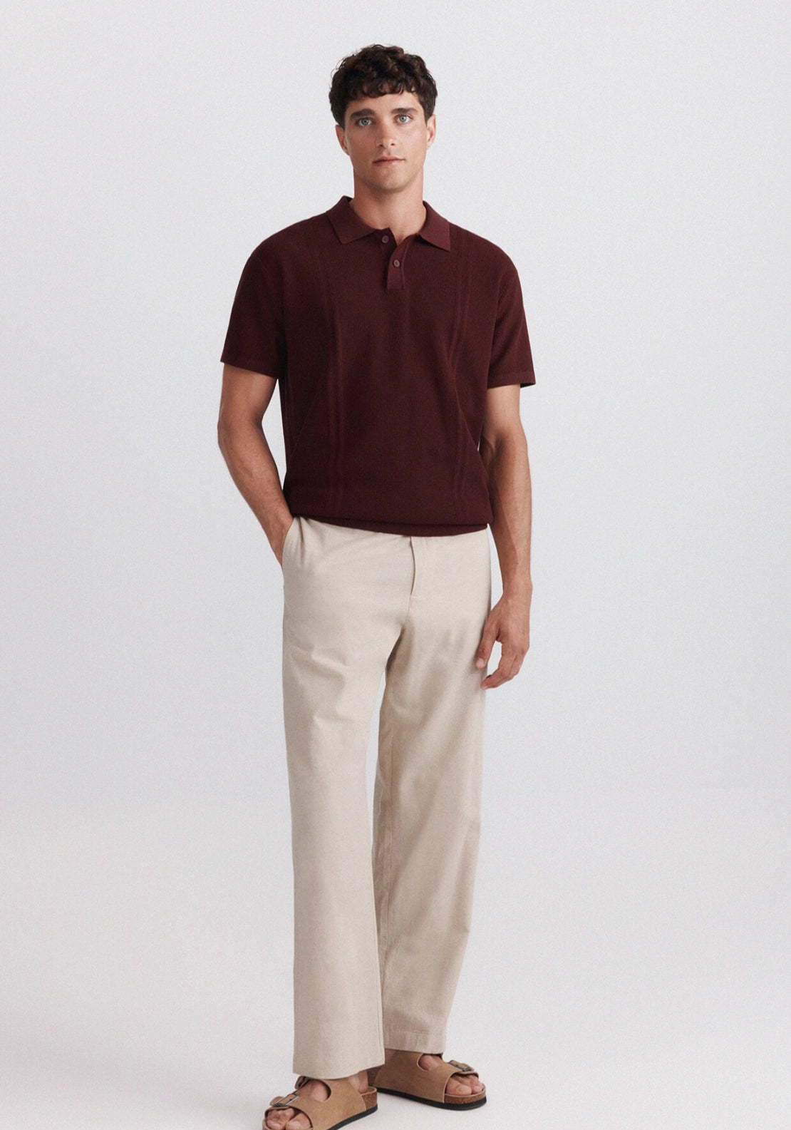 Basic Knit Polo - Orange