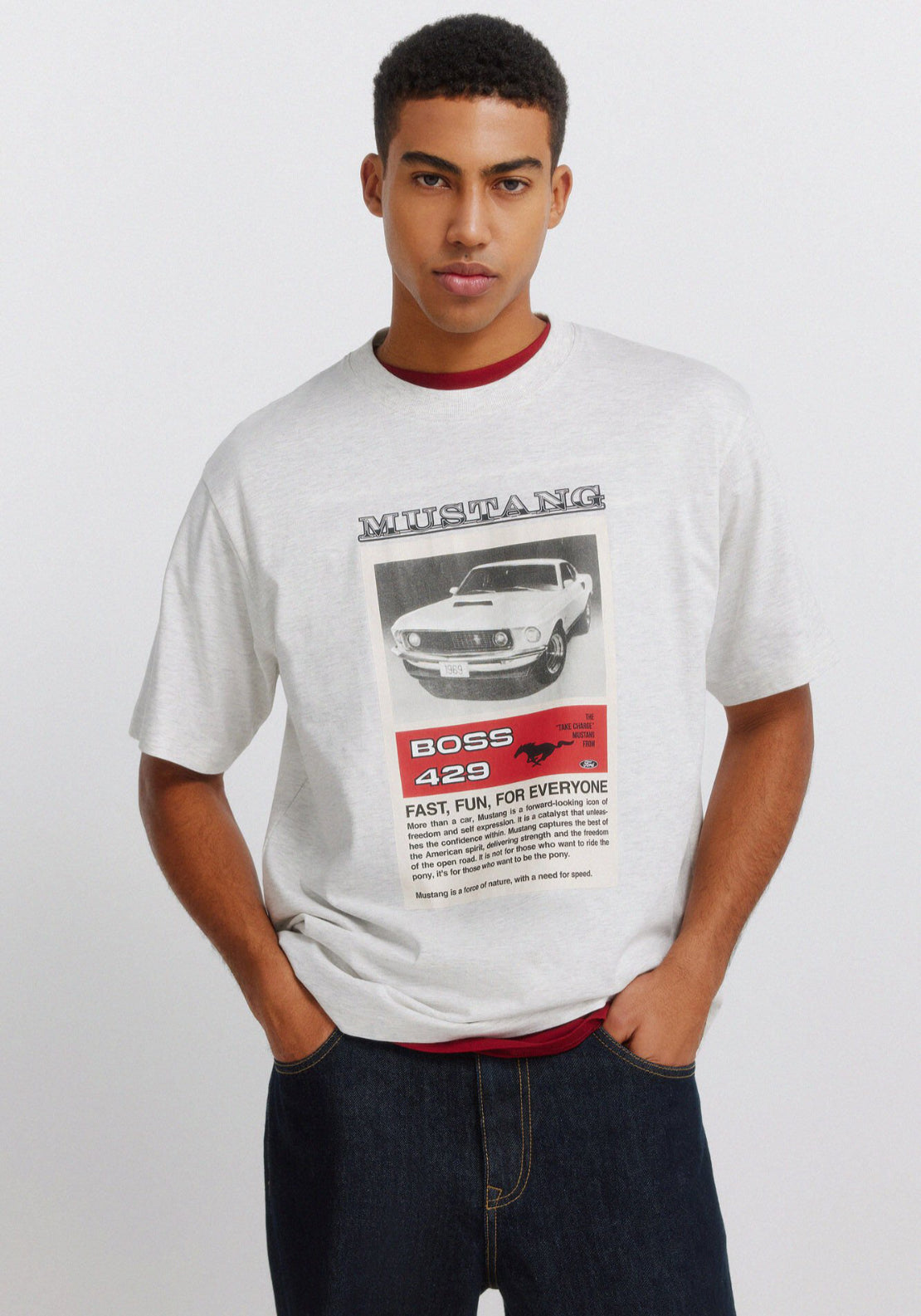 Mustang T-Shirt - Grey / Silver