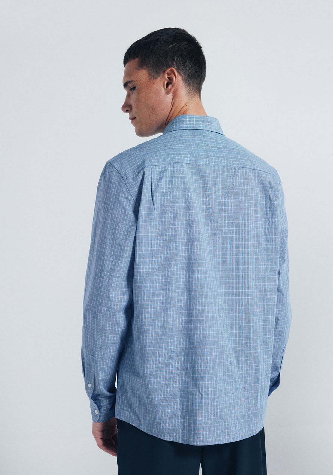 Checked Poplin Shirt - Blue