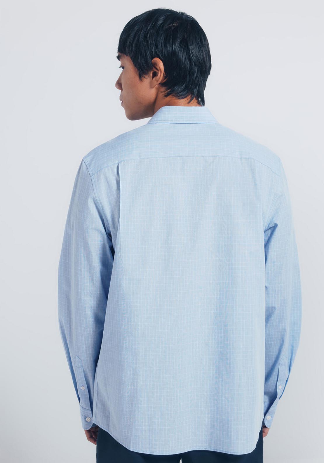 Checked Poplin Shirt - Blue