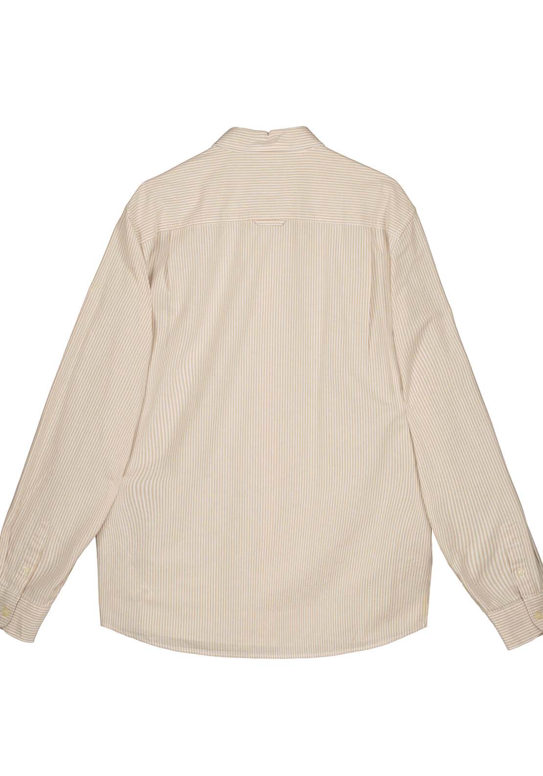 Springfield Striped pinpoint shirt - Blue / Camel 2 Shaws Department Stores