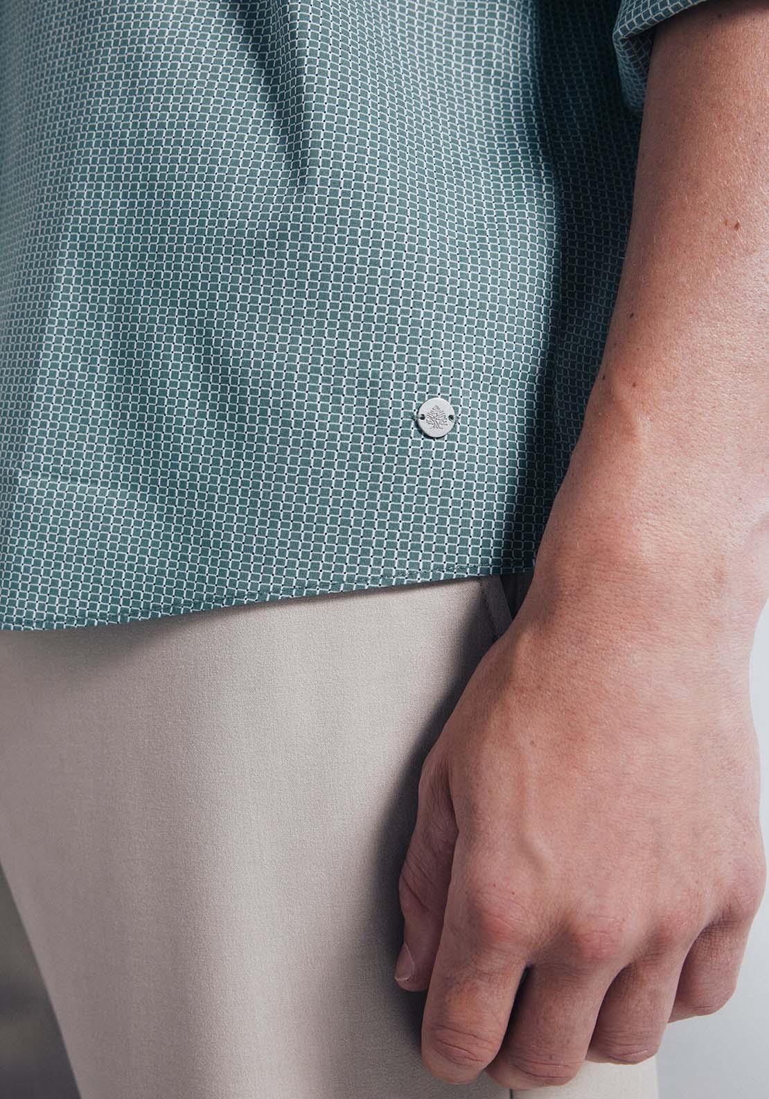 Micro Print Poplin Shirt - Green