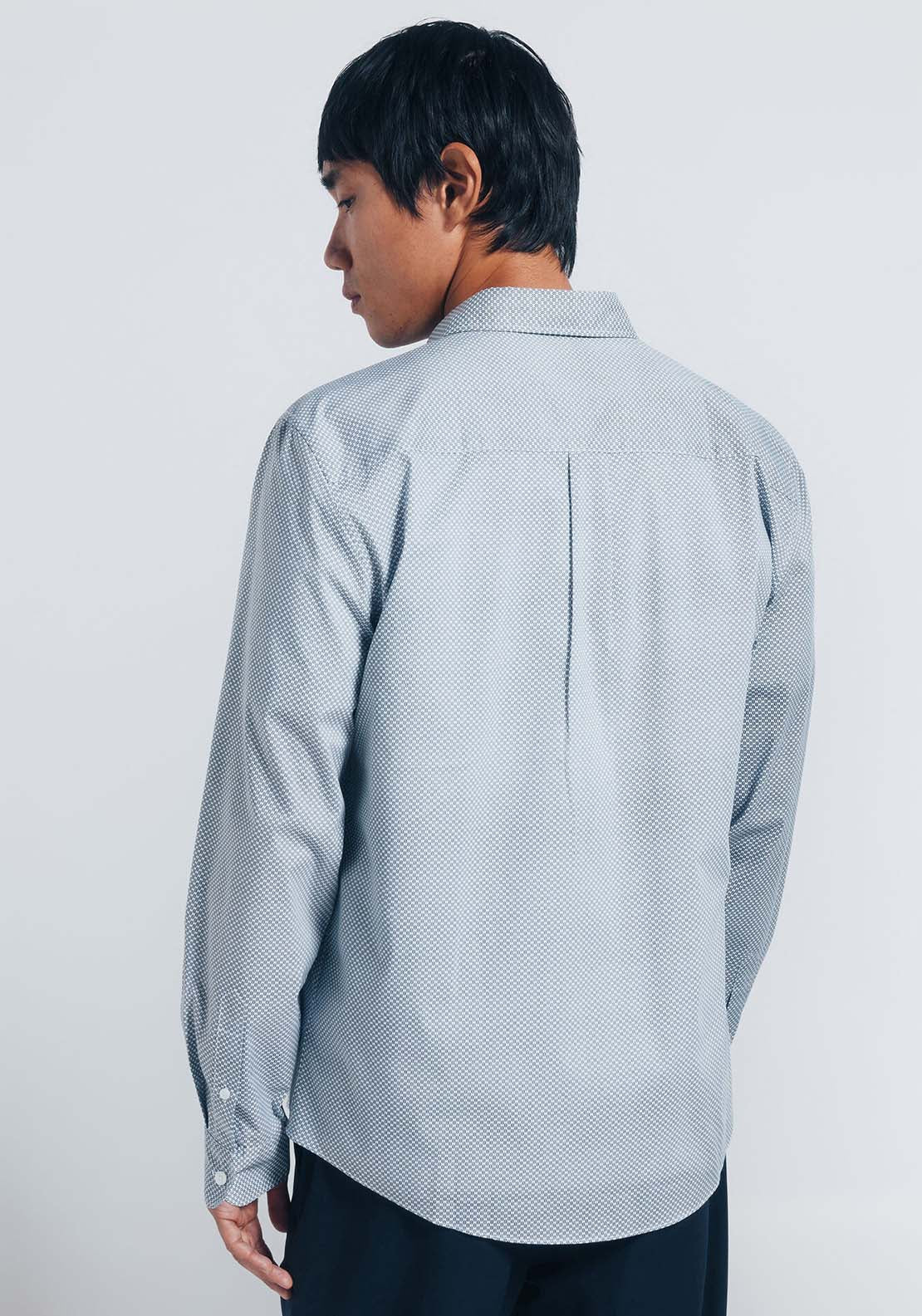 Micro Print Poplin Shirt - White
