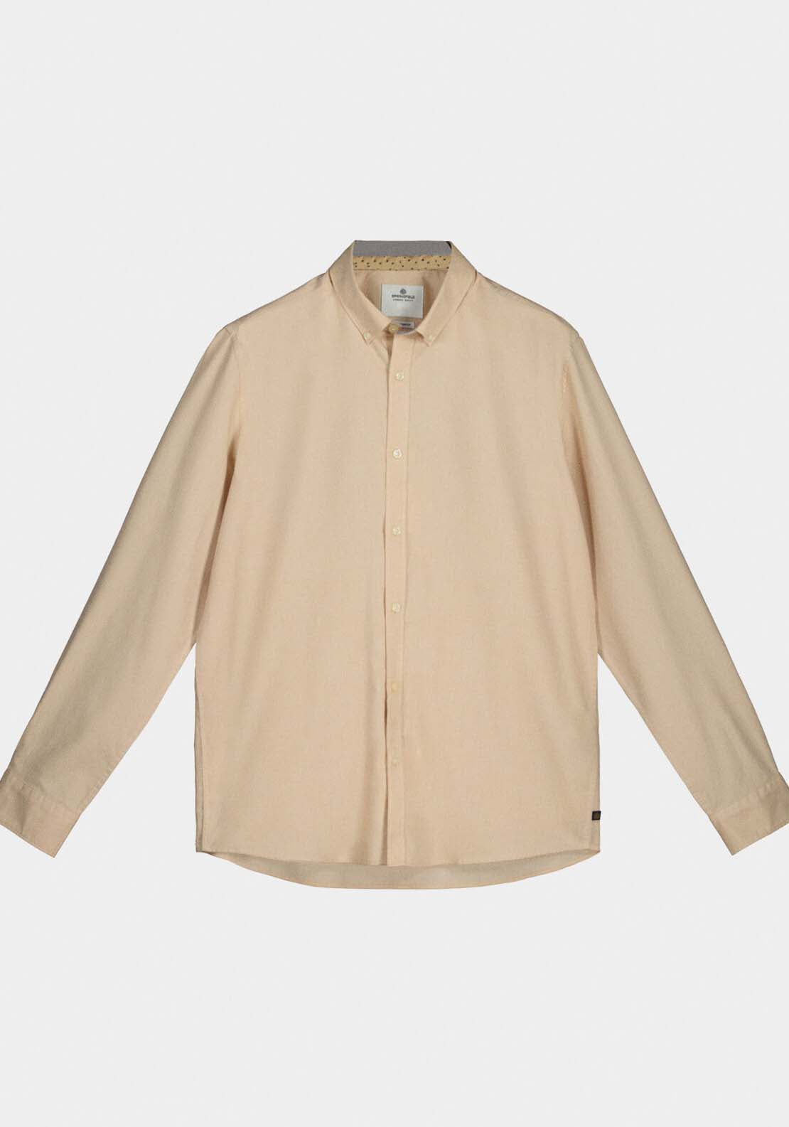 Springfield Textured coloured shirt - Camel 4 Shaws Department Stores