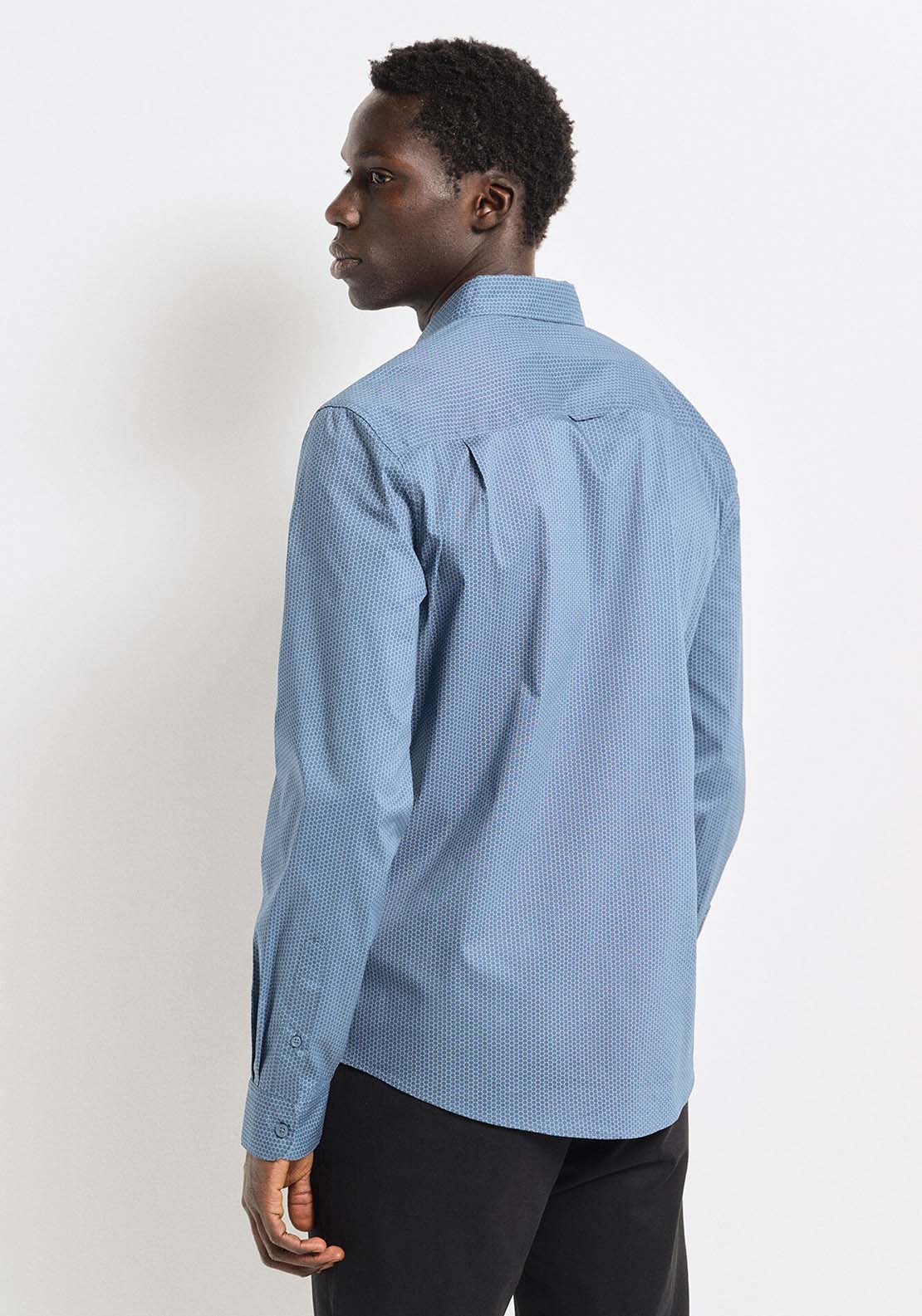 Springfield poplin dress shirt - Blue 3 Shaws Department Stores