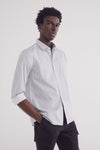 Easy care micro print poplin shirt - White