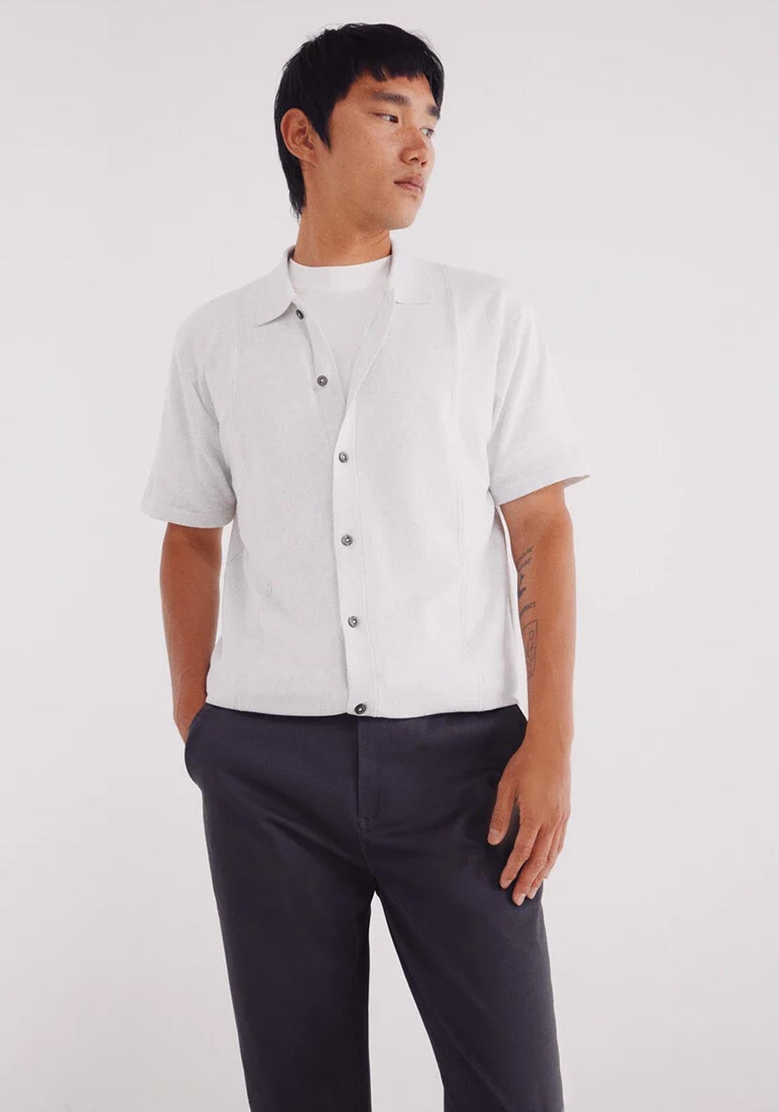 Springfield Slim Fit Micro-Printed Chinos Pants - Grey 3 Shaws Department Stores