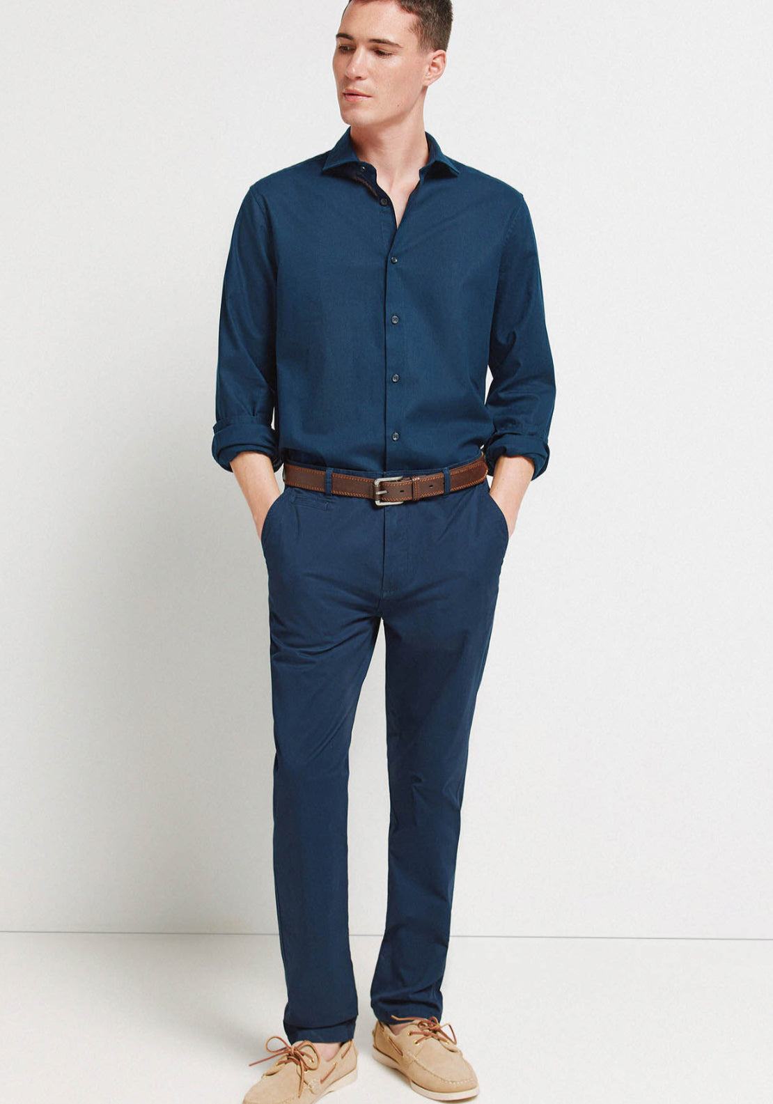 Slim Fit Chinos - Medium Blue