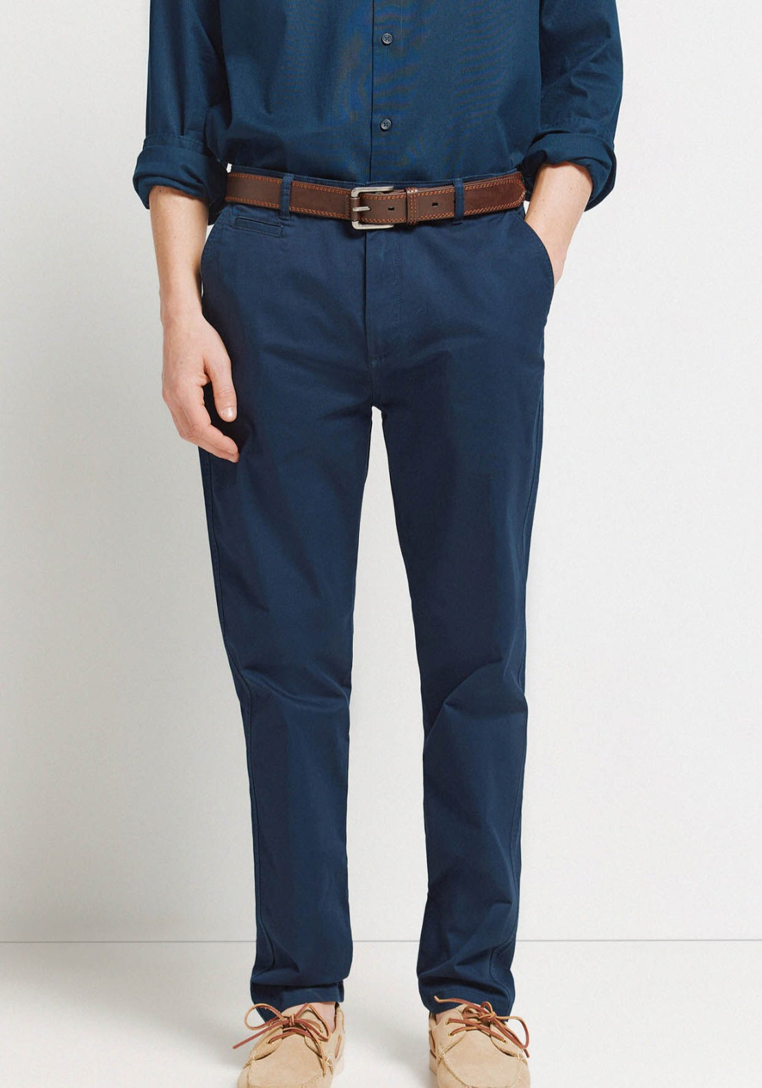 Slim Fit Chinos - Medium Blue