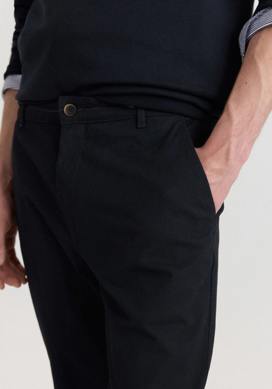 Slim Fit Structure Chino - Blue